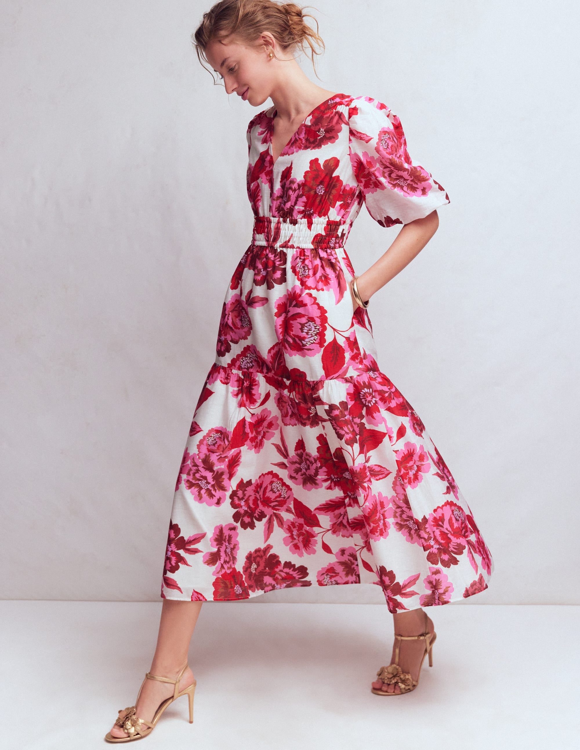 Robe de cérémonie Irene-Motif Opulent Blossom rose - Image 4