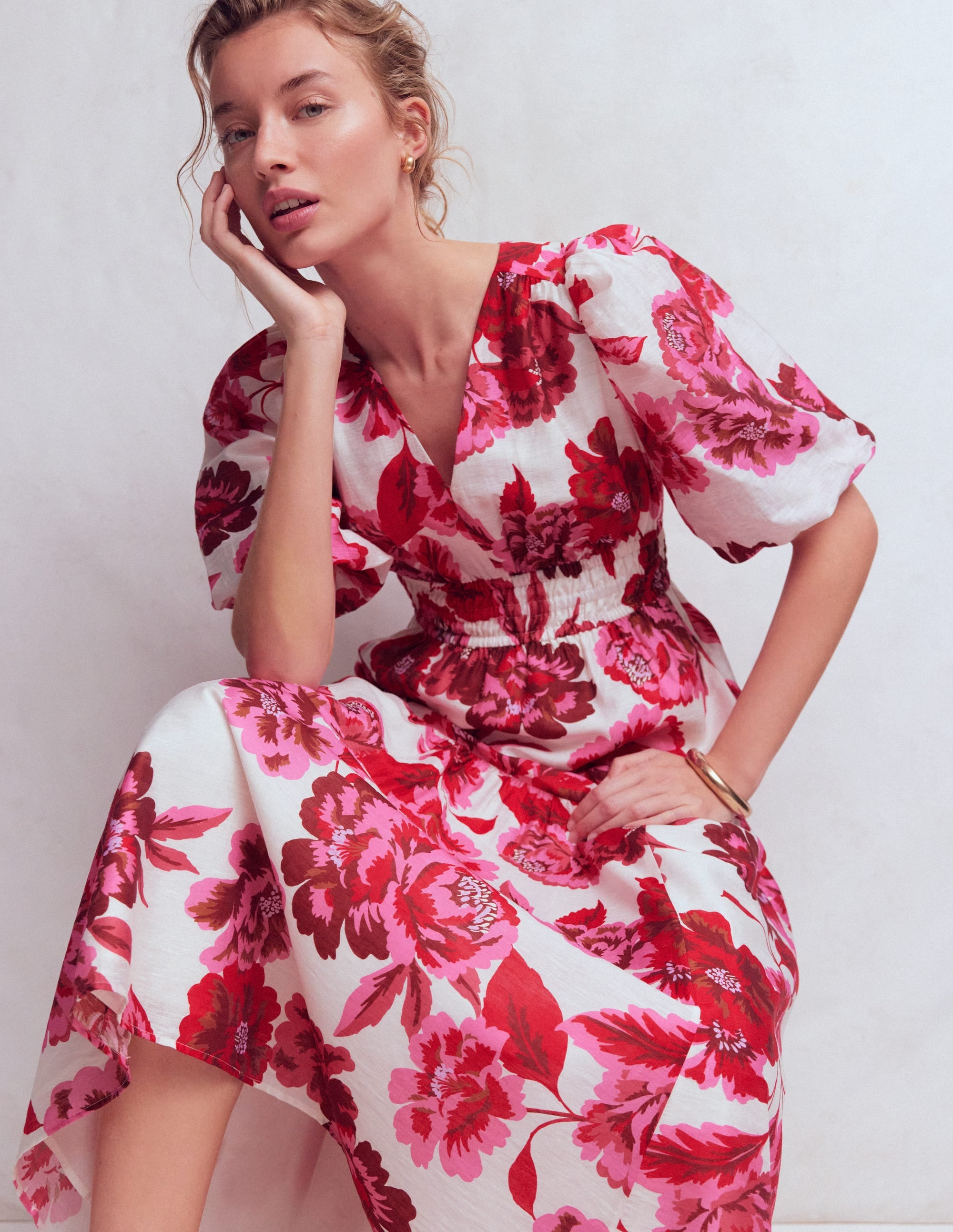 Robe de cérémonie Irene-Motif Opulent Blossom rose - Image 5