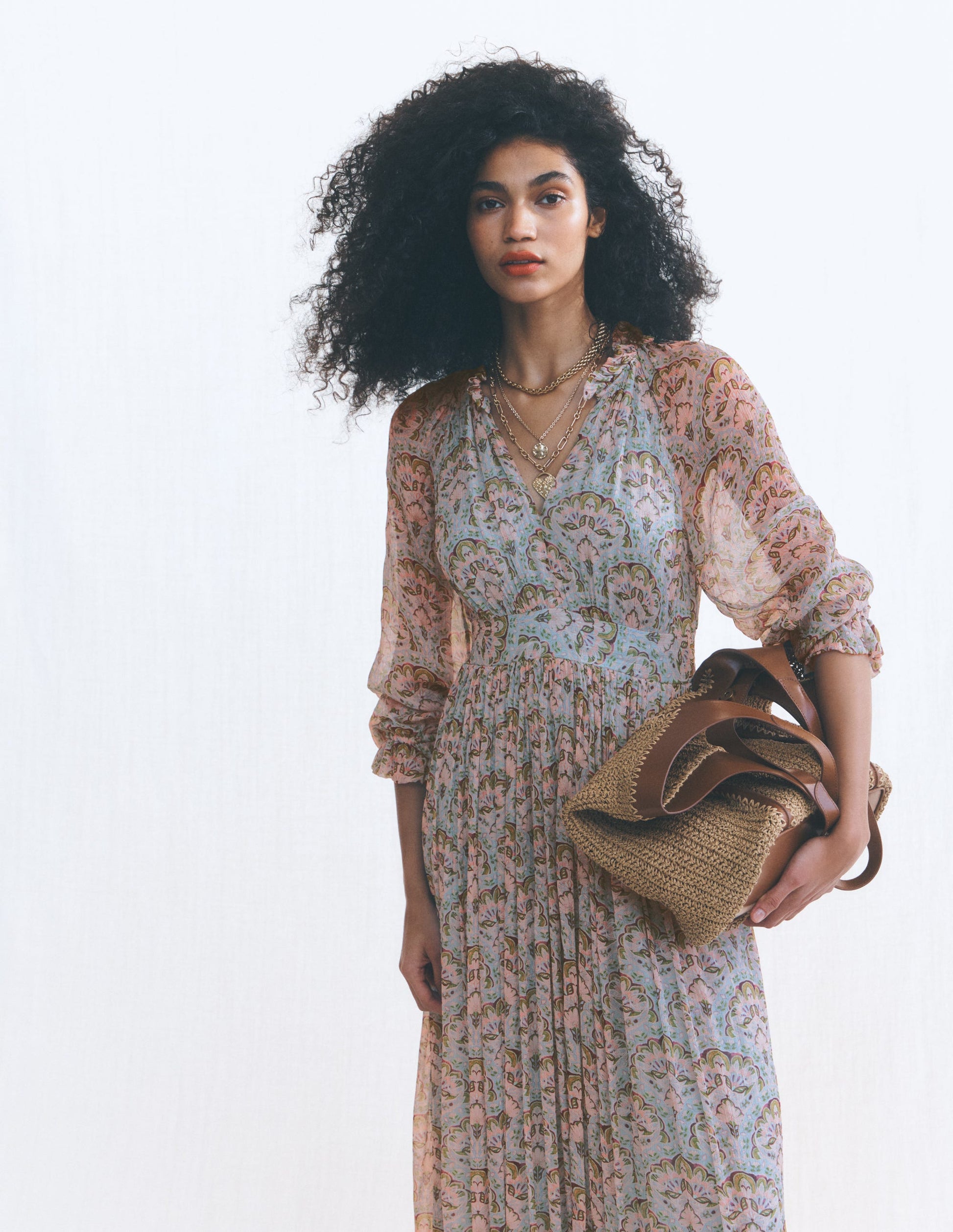 Romantisches Kleid mit Rüschenausschnitt-Bunt Paradiesgärten-7