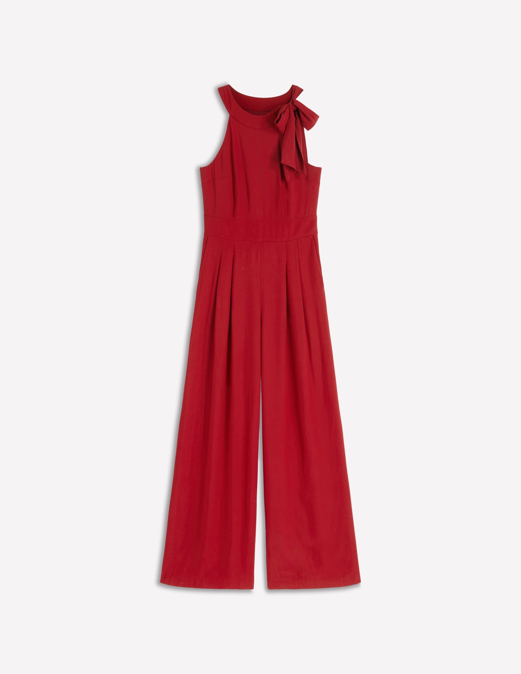 Neckholder-Jumpsuit zum Binden-Sattes Kastanienbraun - Image 7
