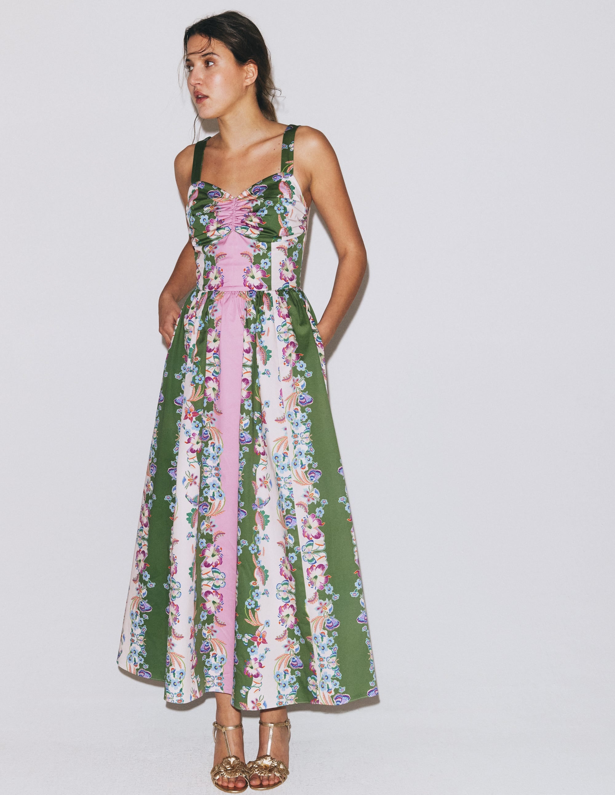 Ausgestelltes Midikleid-Orchideenhimmel Streifen - Image 5
