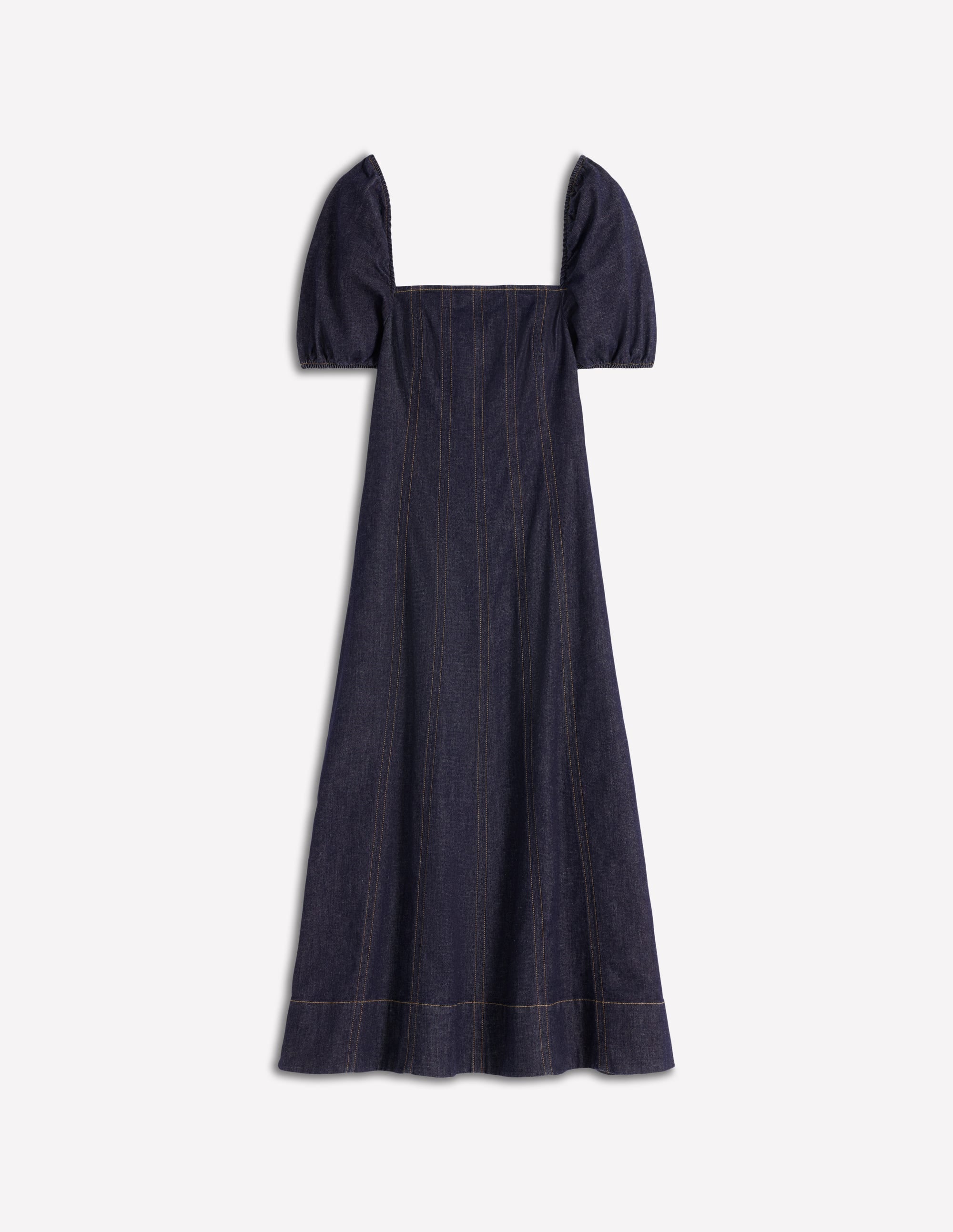 Jeanskleid mit Puffärmeln-Indigo - Image 6