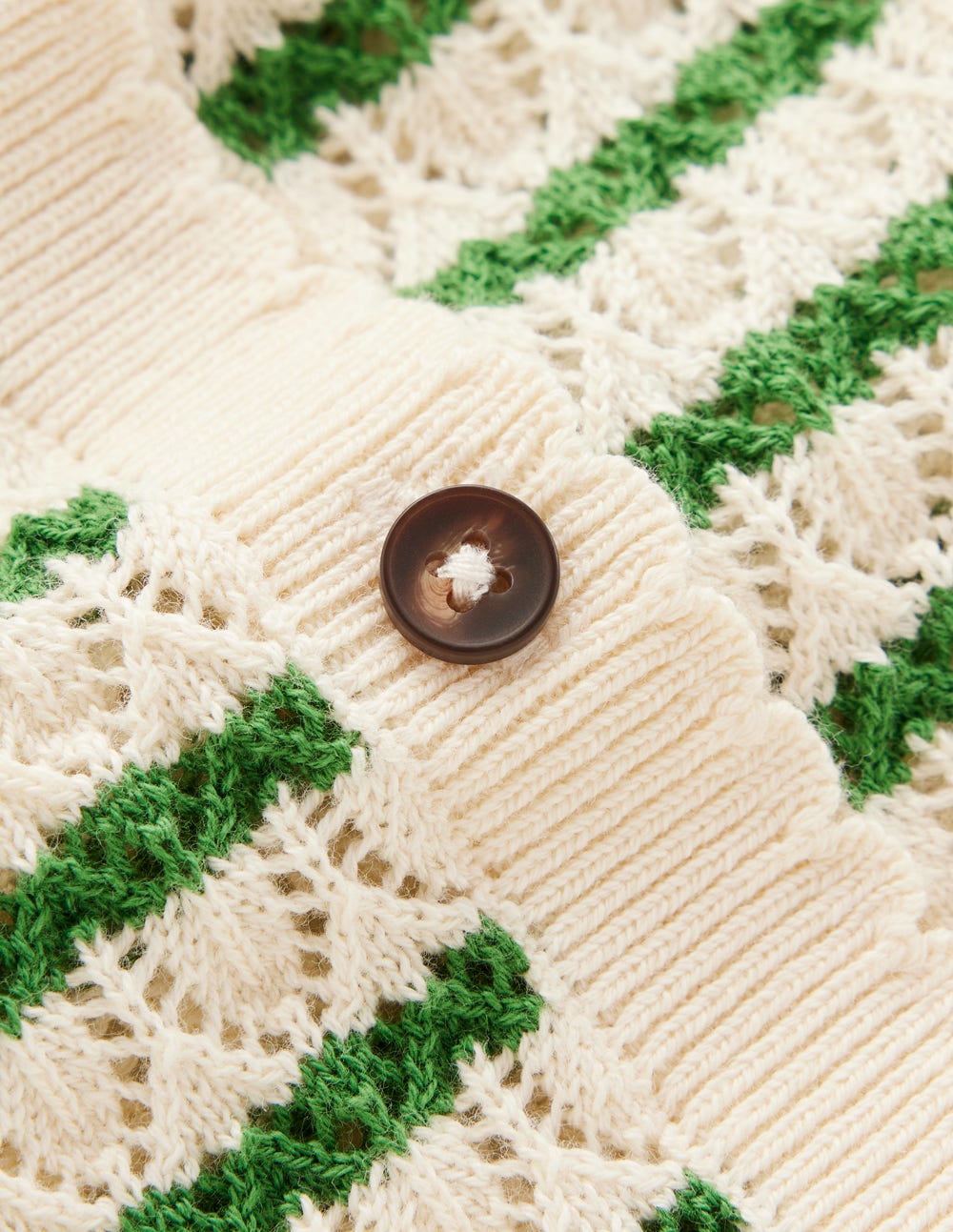 Gepunktete Pointelle-Strickjacke-Grün Streifen-6