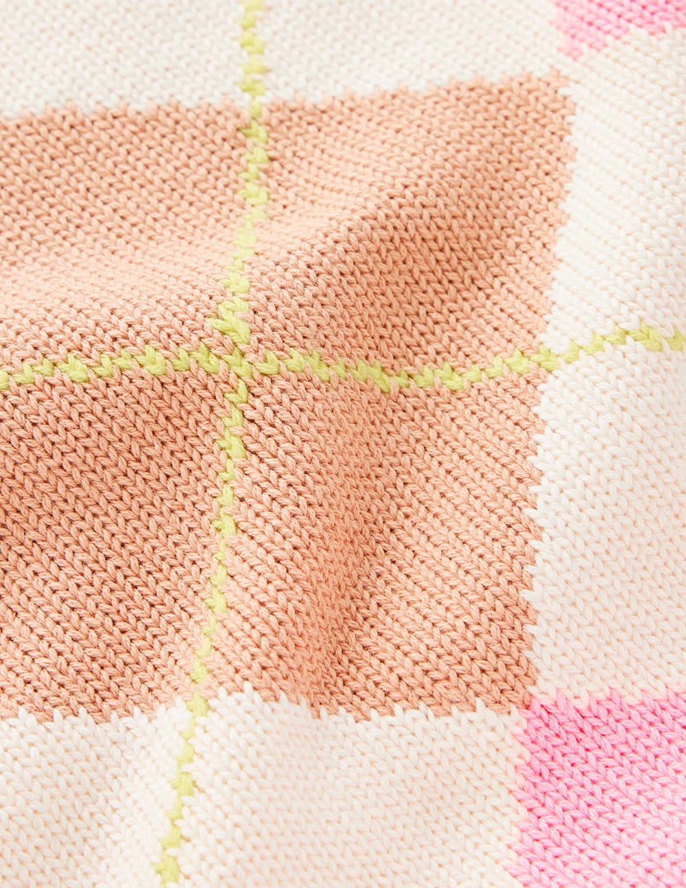 Lucy Baumwoll-Oberteil-Grün, Rosa Argyle - Image 8