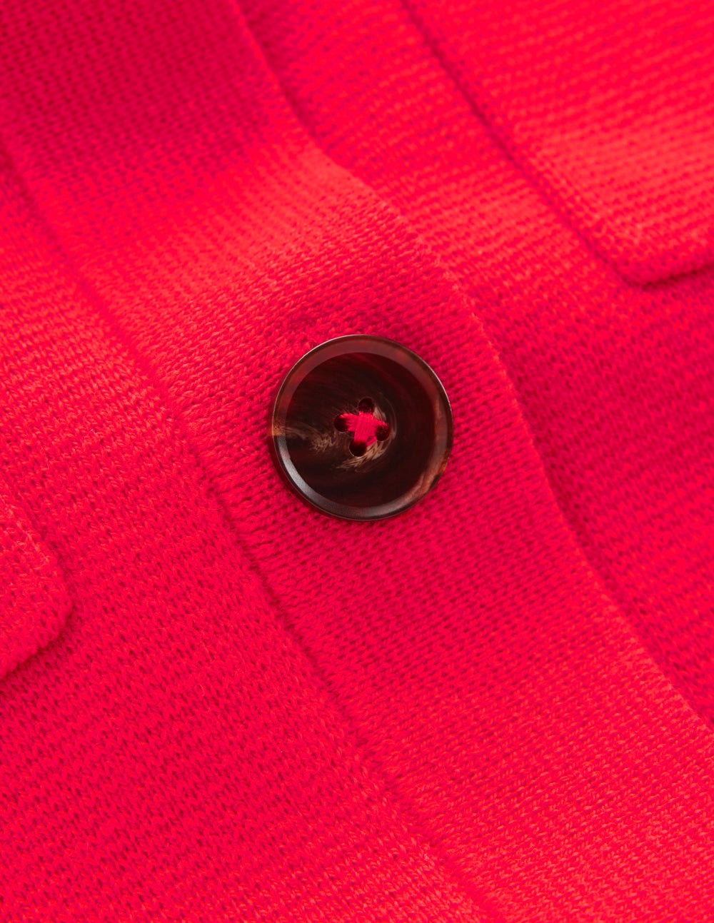 Kurzärmliges Strickhemd-Leuchtende Kirsche-9