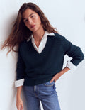 Pull Maeve en coton texturé-Bleu marine