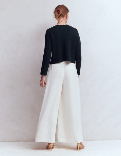 Cardigan court ornementé-Bleu marine-7