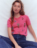 Verziertes T-Shirt-Kräftiges Rosa