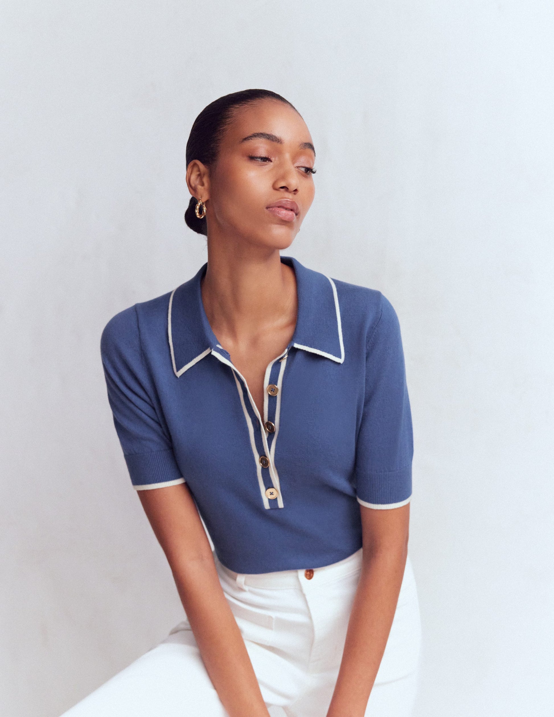 Liz Henley-T-Shirt-Klassisches Marineblau-4