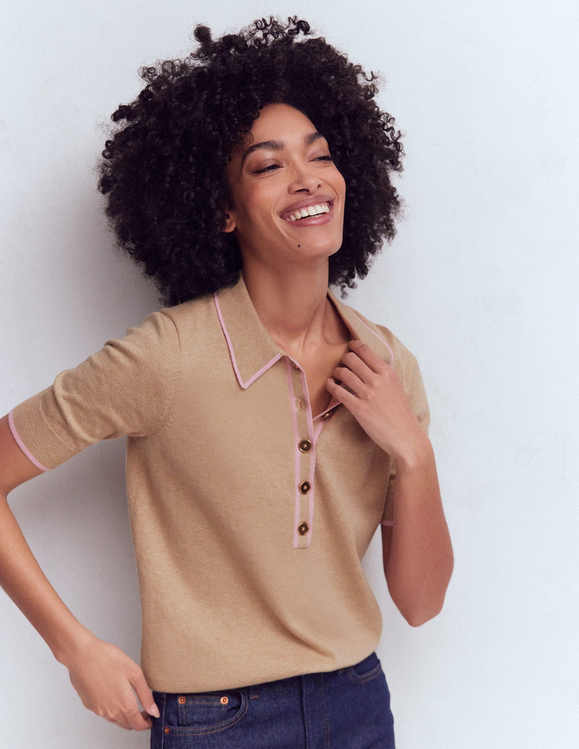 Liz Henley-T-Shirt-Graubraun Meliert-1