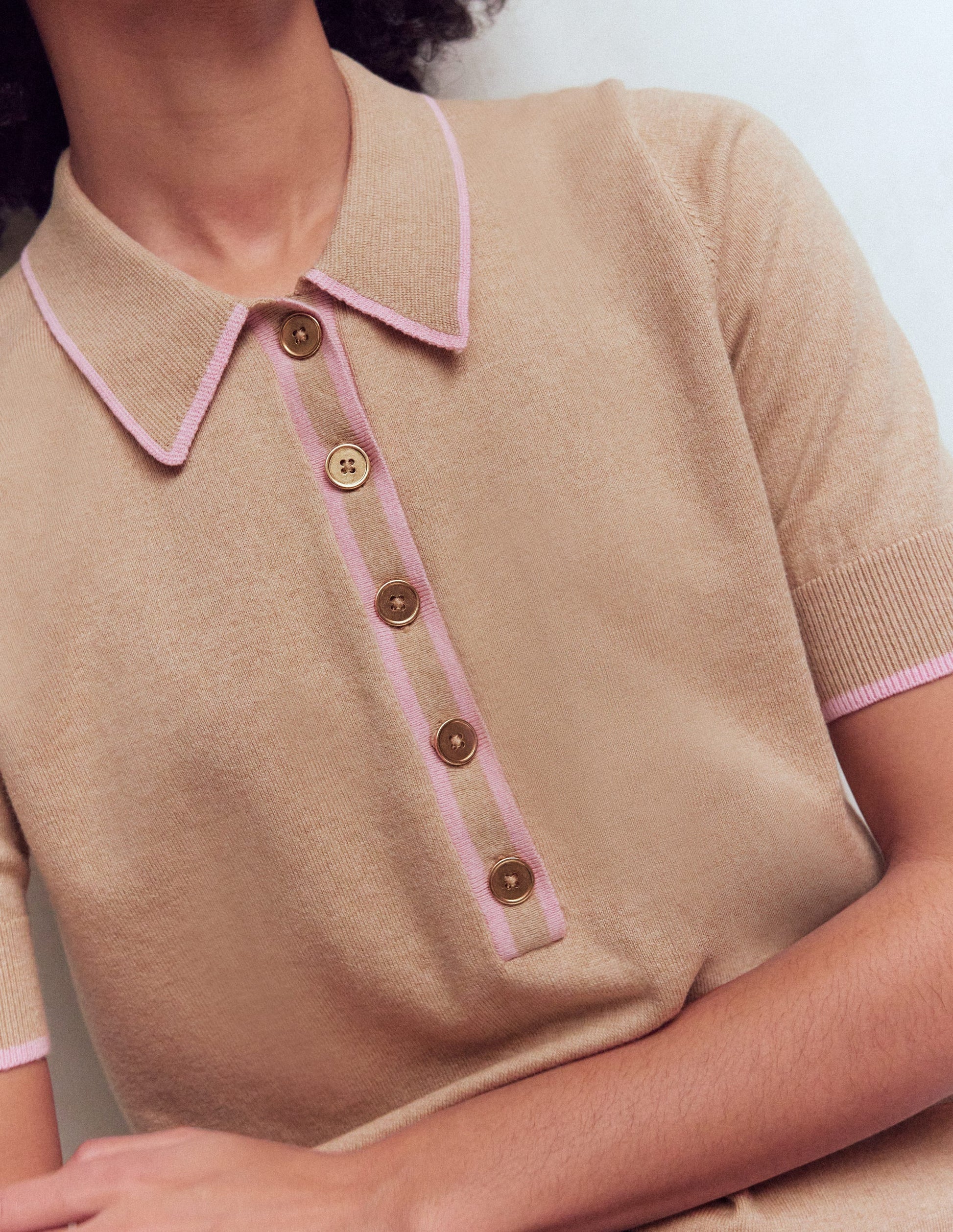 Liz Henley-T-Shirt-Graubraun Meliert-2