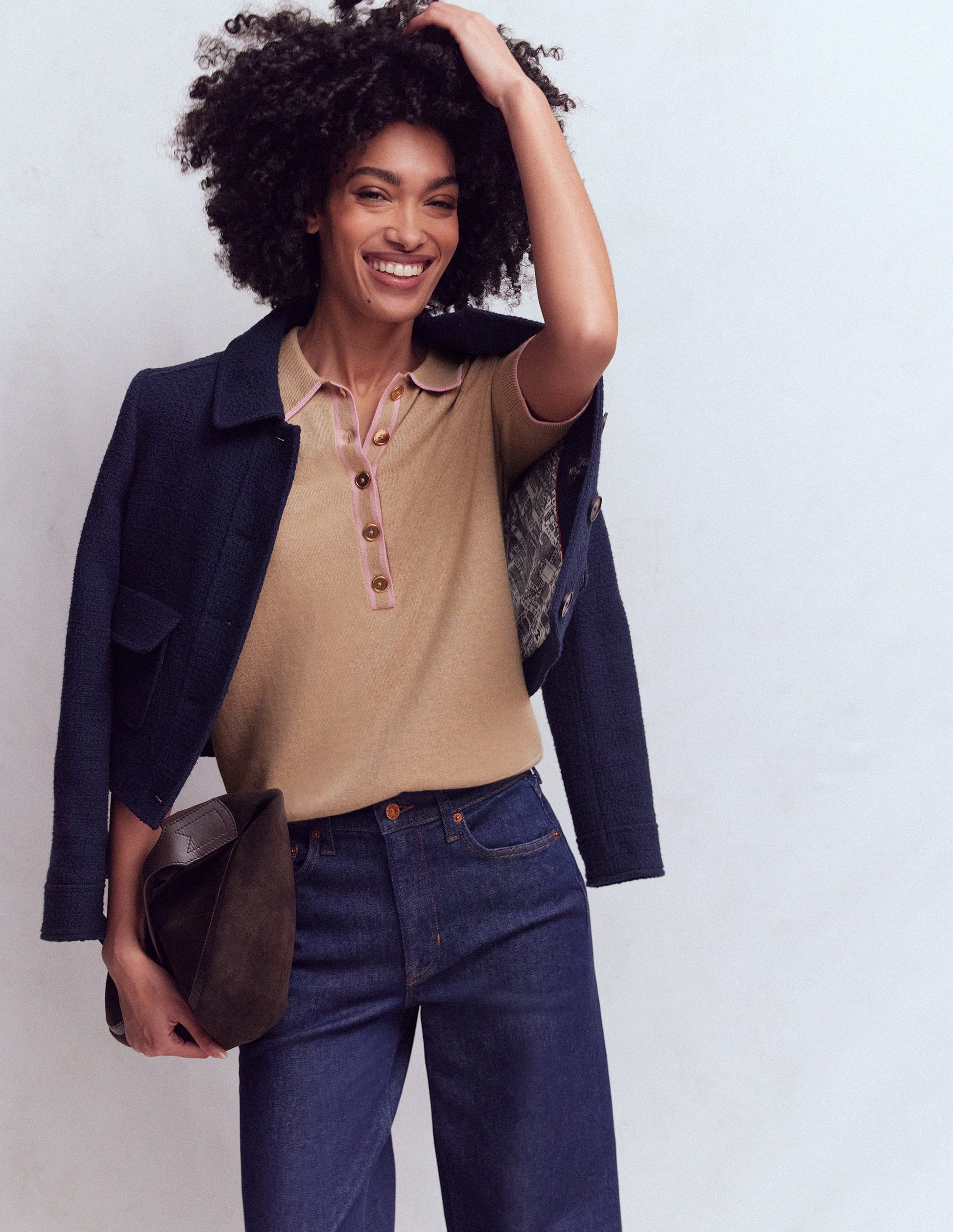 Liz Henley-T-Shirt-Graubraun Meliert-4