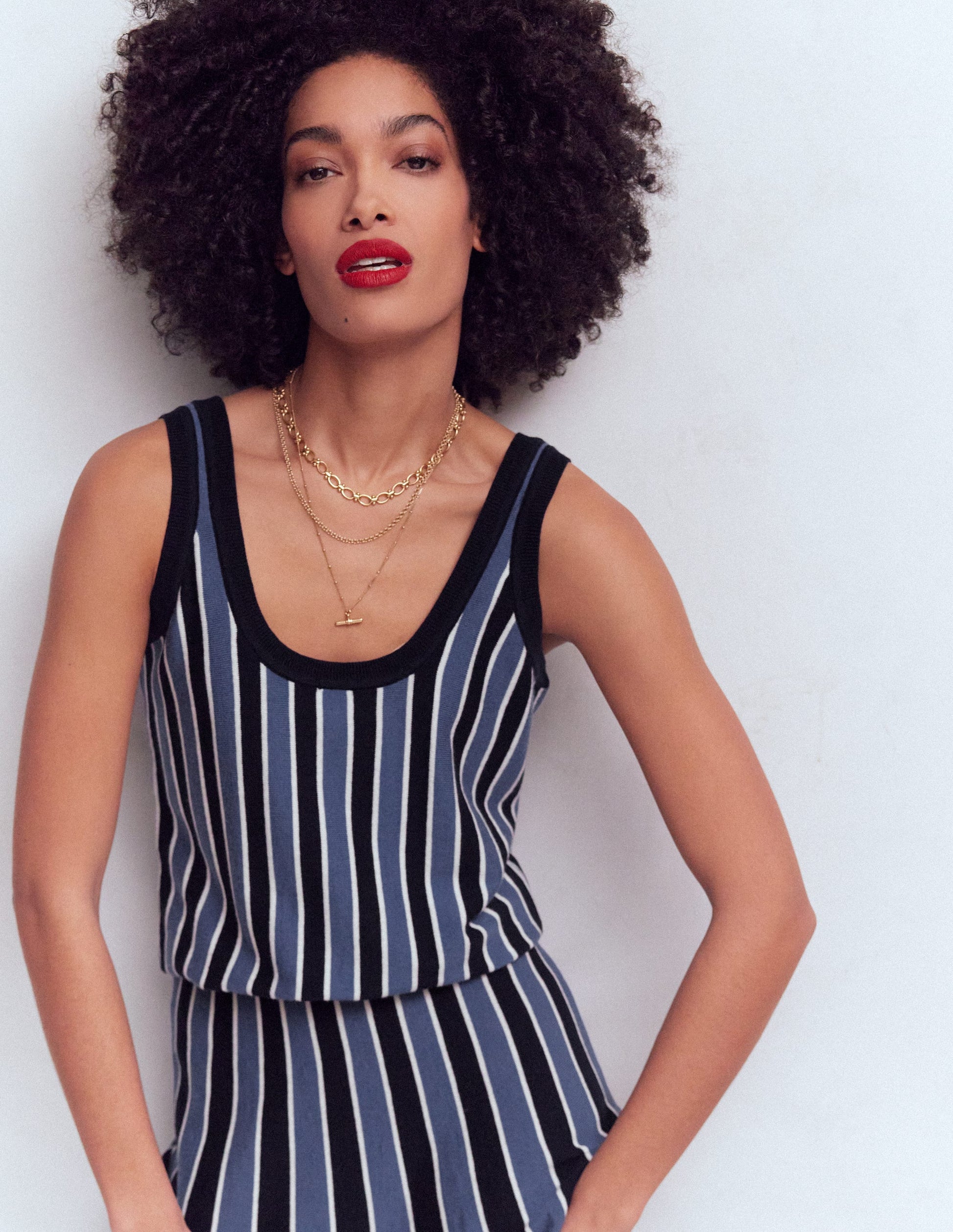 Liz Stricktop-Klassisches Marineblau, Gestreift-1