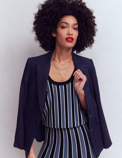 Liz Stricktop-Klassisches Marineblau, Gestreift-5