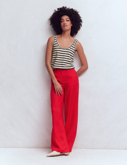 Liz Stricktop-Naturweiß, Marineblau-5