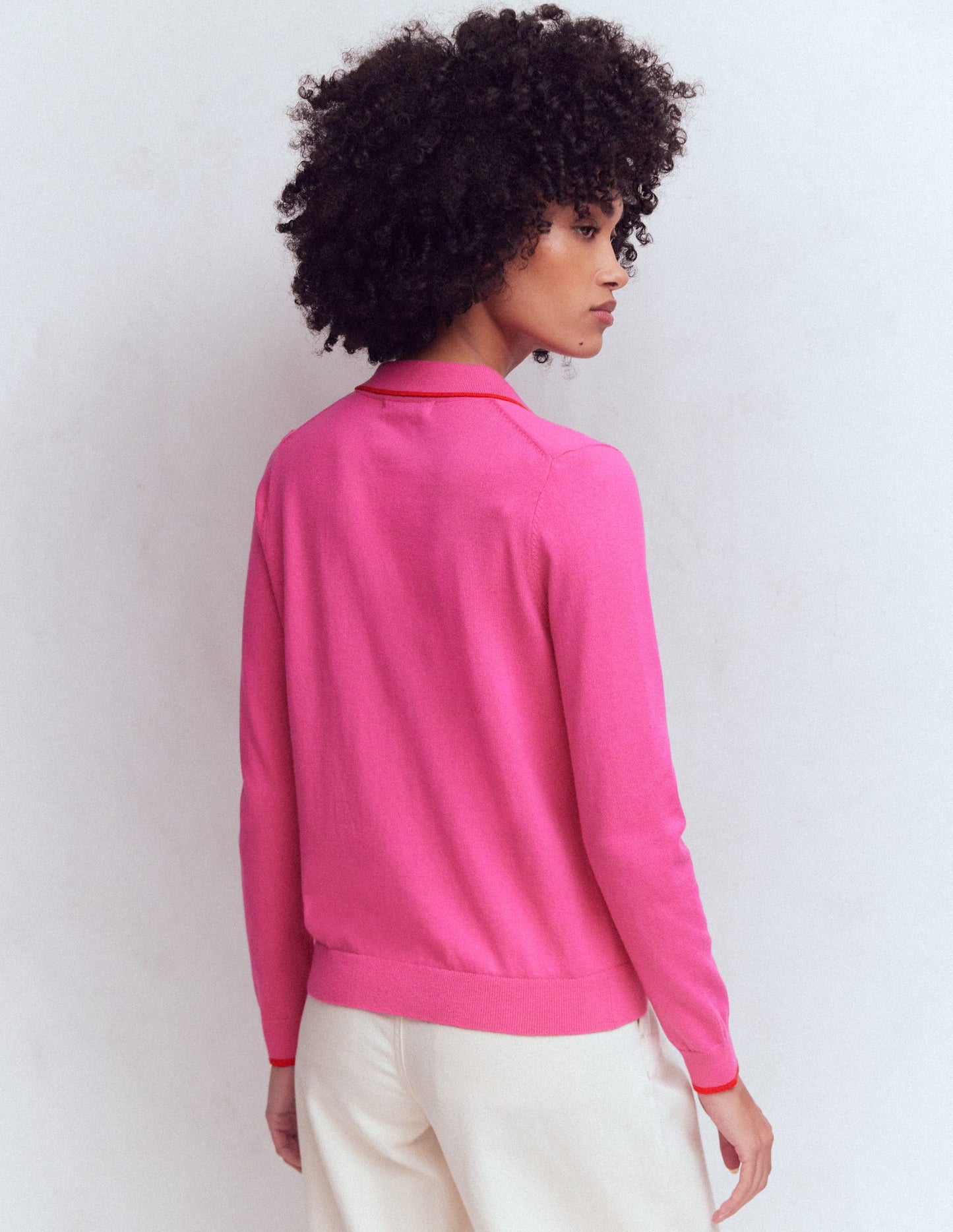 Liz Strickjacke mit Kragen-Kräftiges Rosa