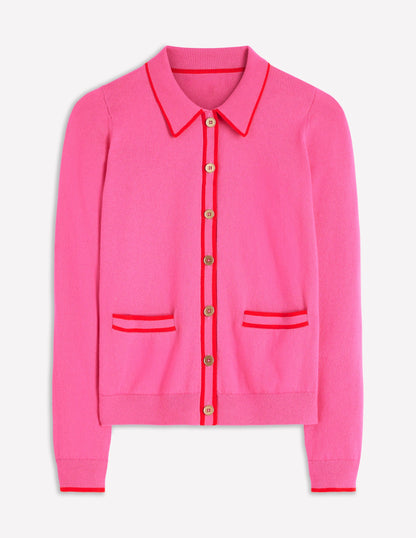 Liz Strickjacke mit Kragen-Kräftiges Rosa-5