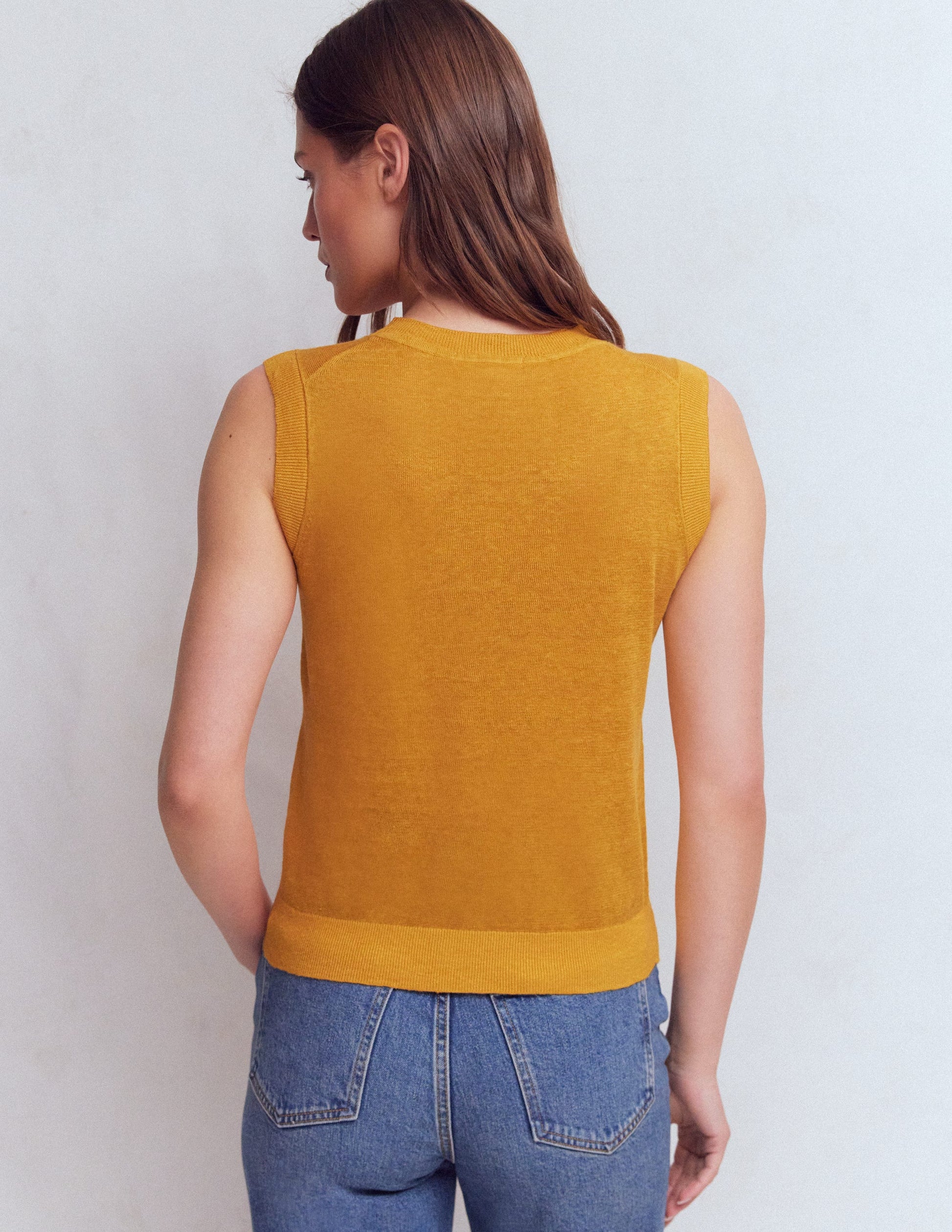 Agnes Linen Tank-Yellow-3