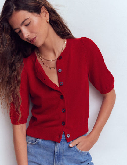 Joli cardigan court-Rouge cendre-1