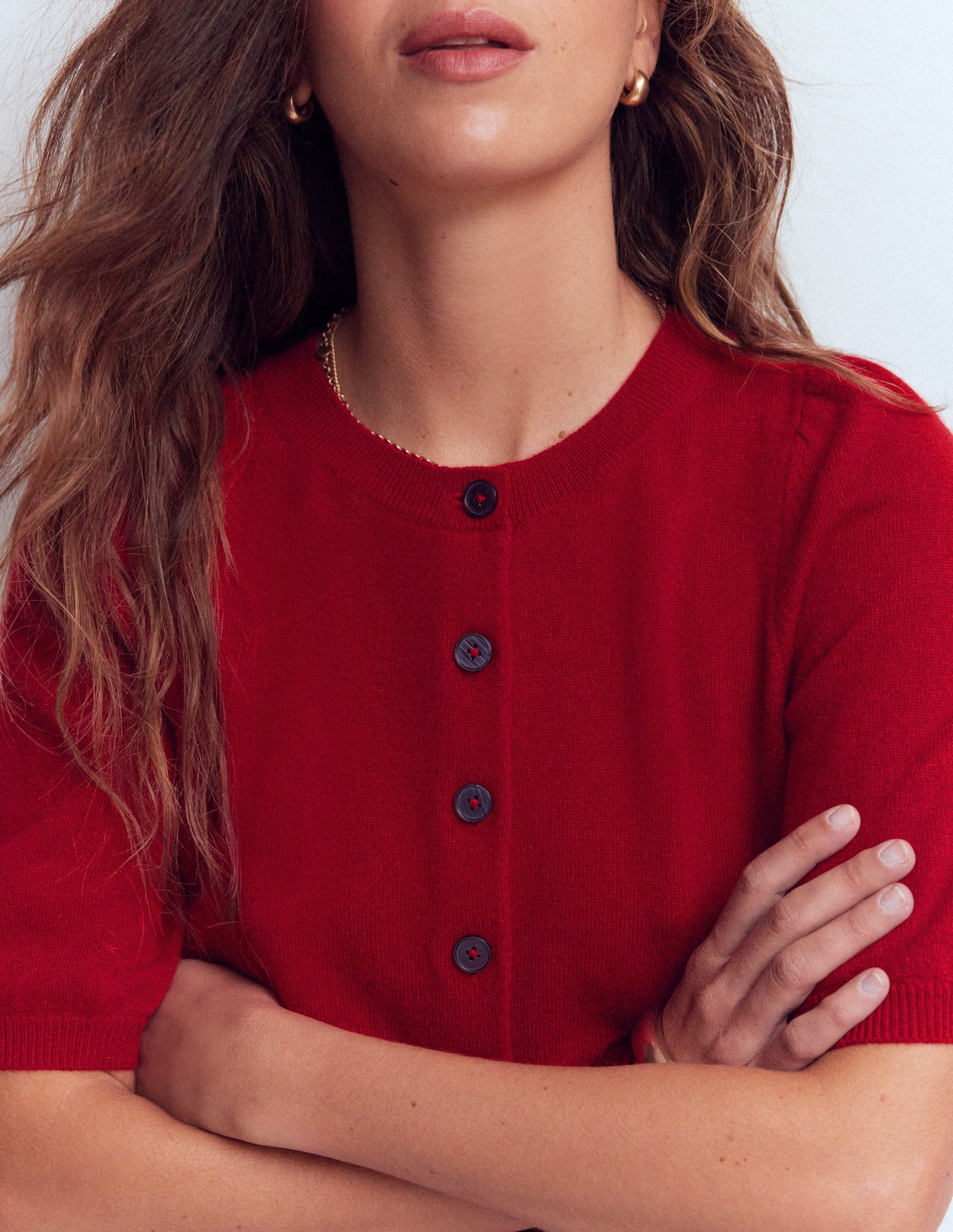 Joli cardigan court-Rouge cendre-2