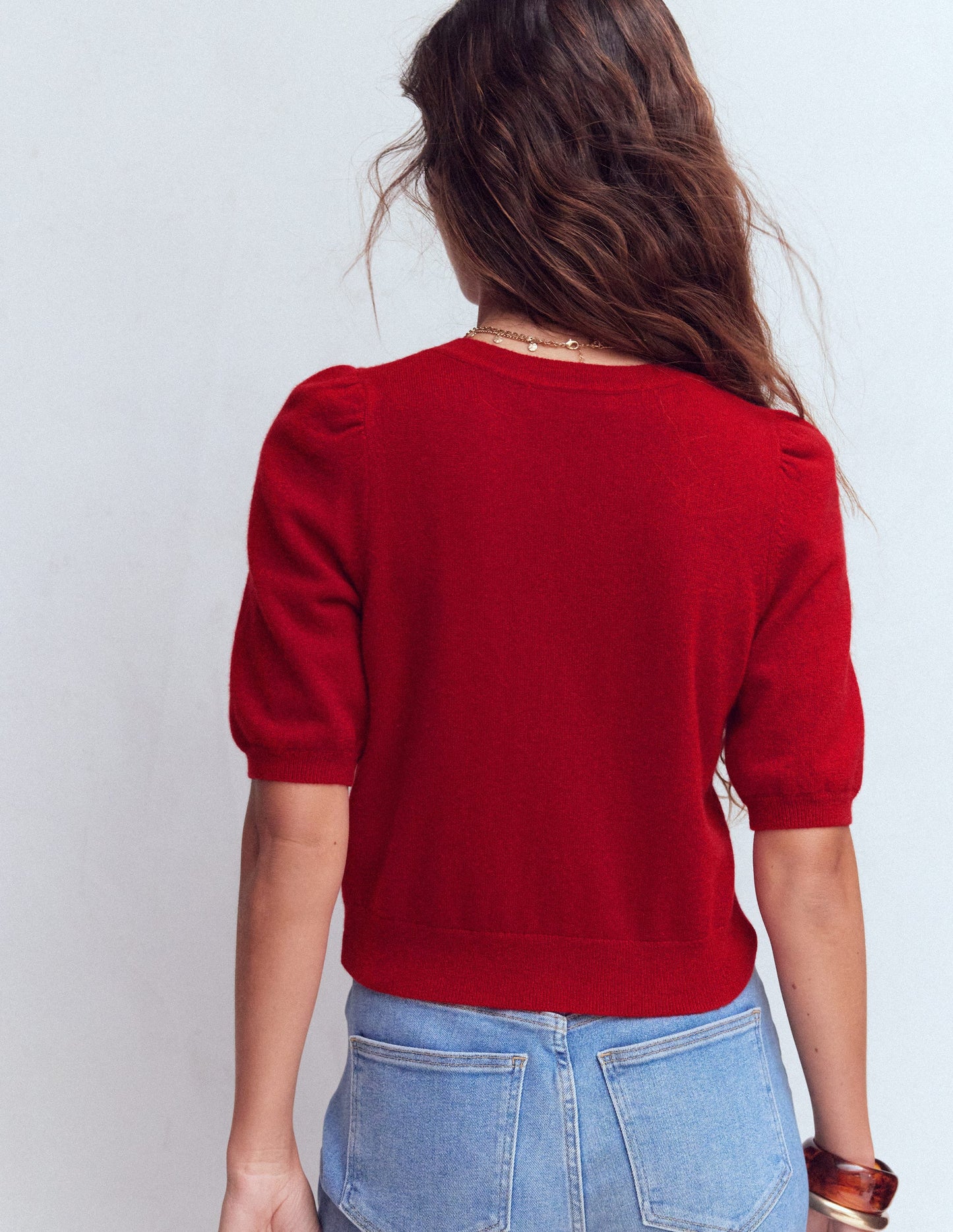 Joli cardigan court-Rouge cendre