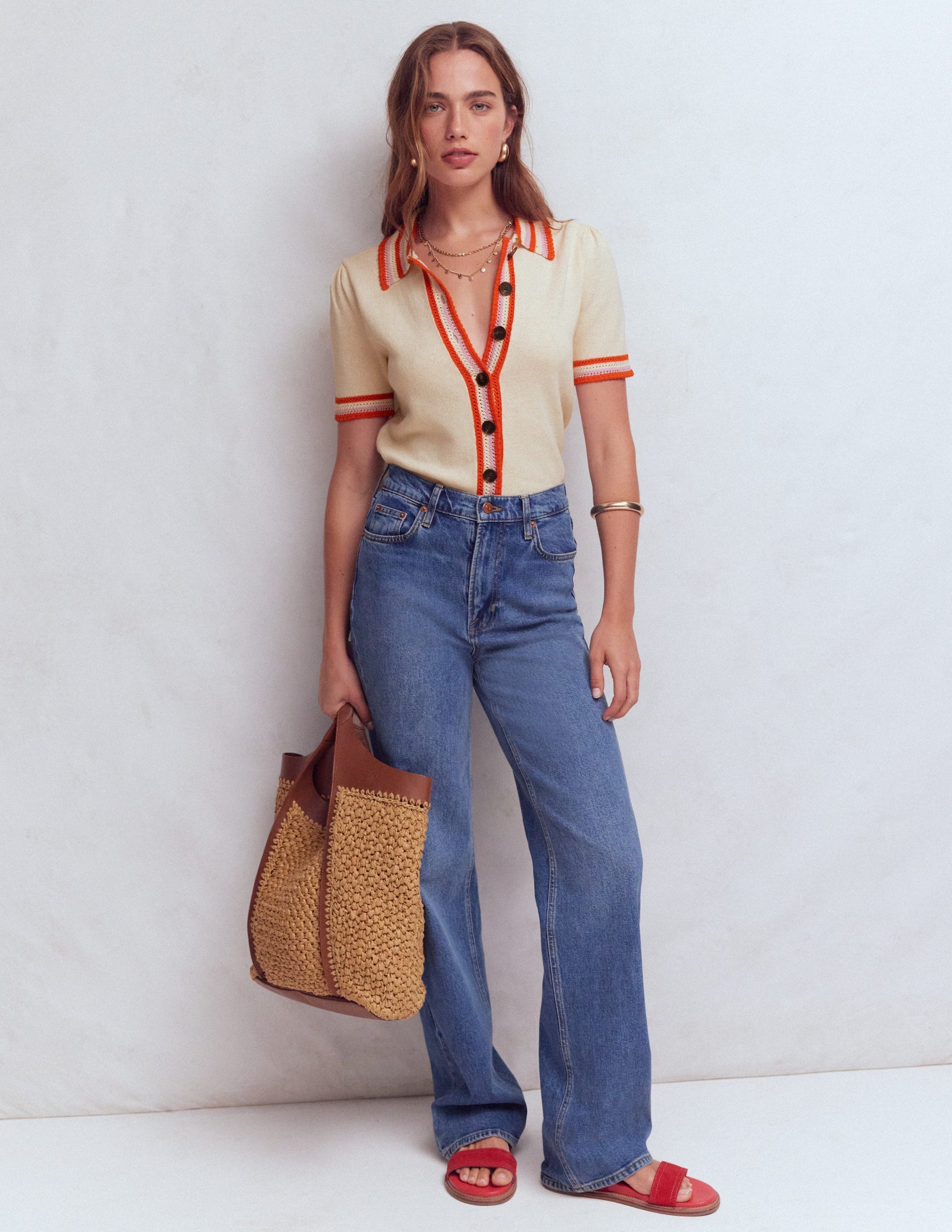 Saffron Crochet Trim Cardigan-Ivory-4