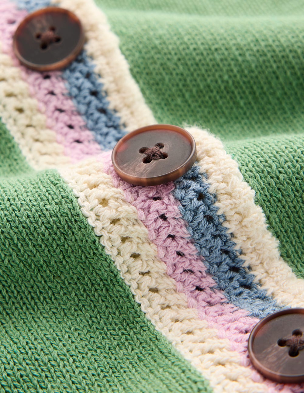 Saffron Crochet Trim Cardigan-Green-7