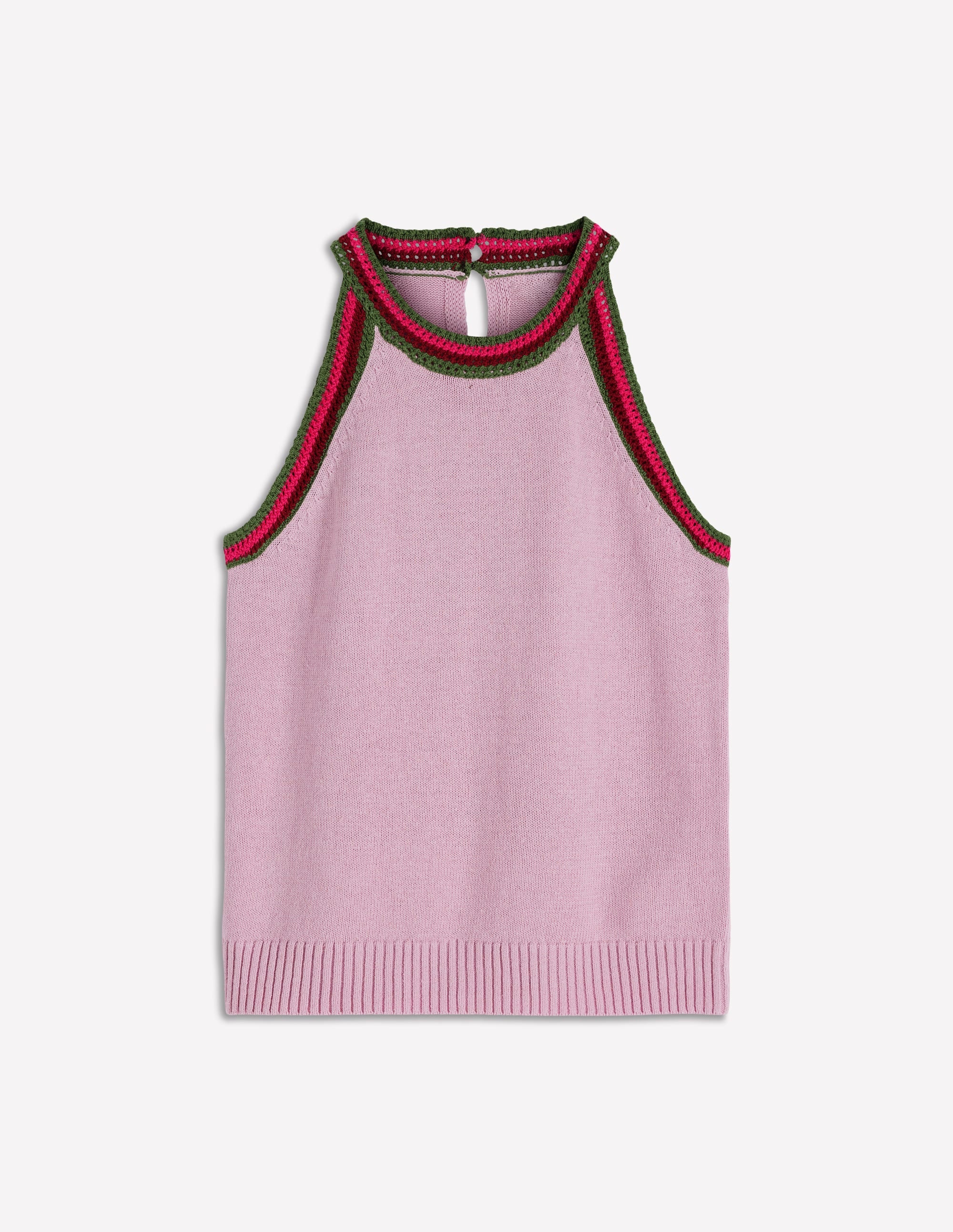 Saffron Häkel-Pullunder mit Racer-Ausschnitt-ROSA - Image 6