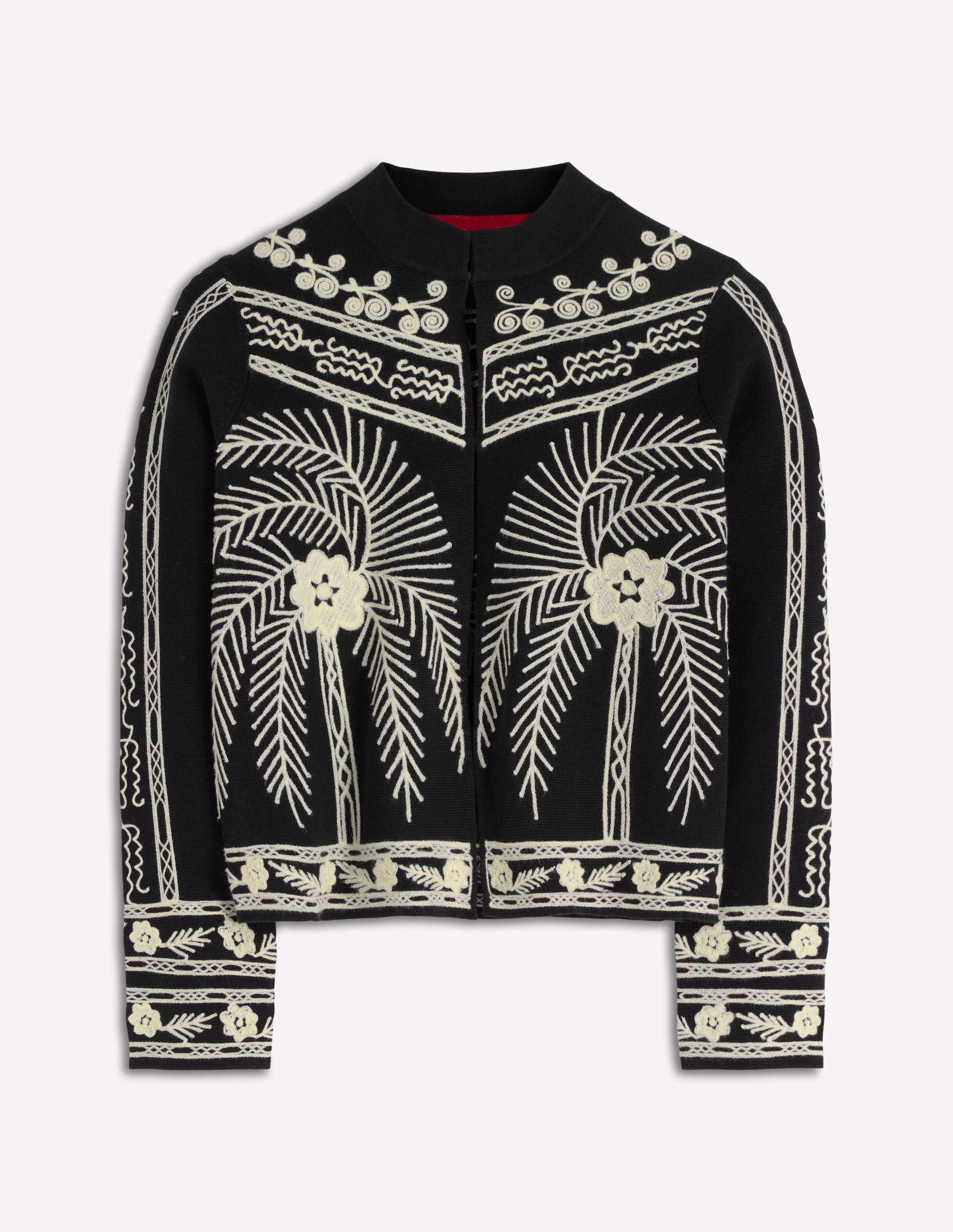 Elena Jacke mit Stehkragen-Schwarz, Stickerei - Image 7