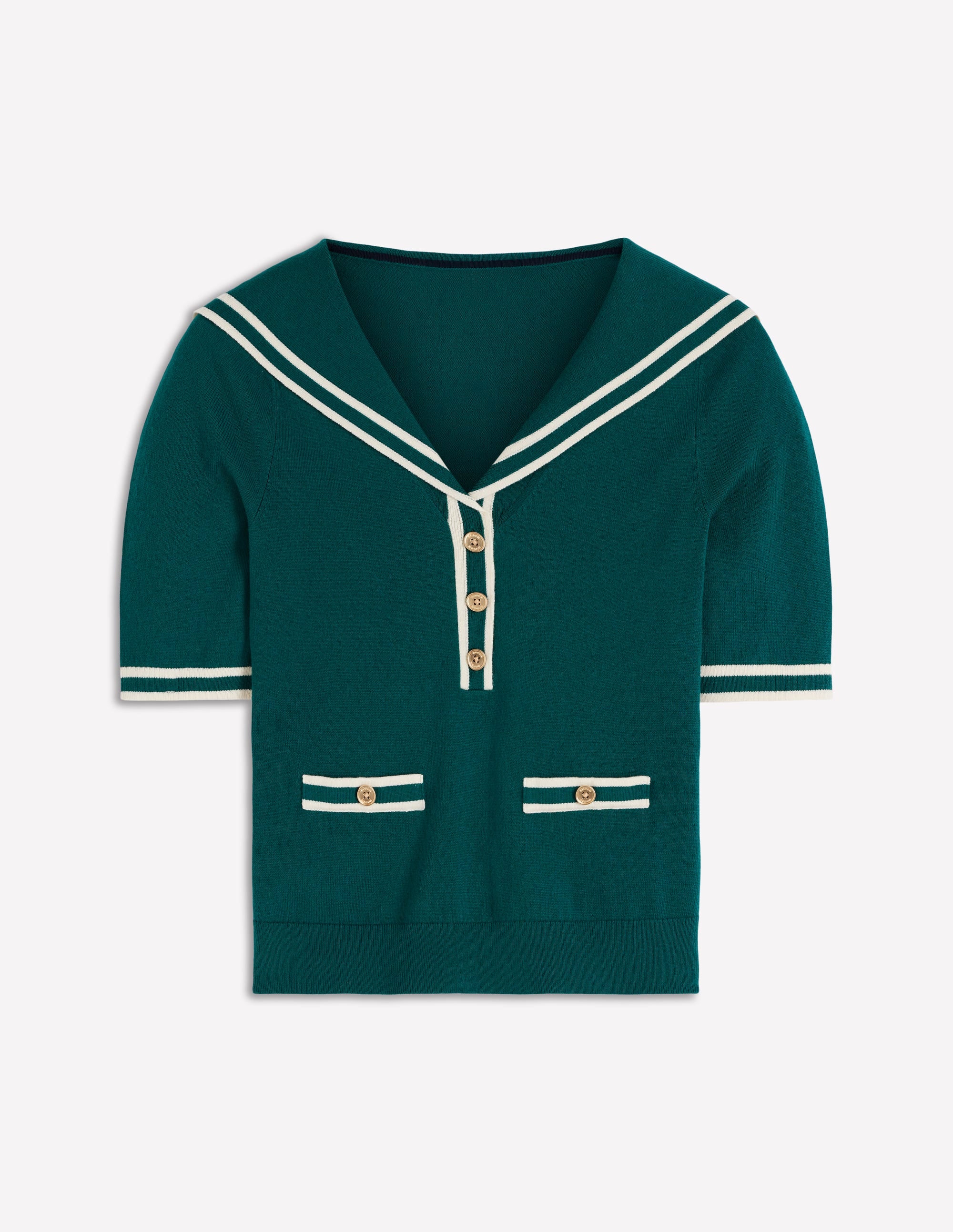 Pullover mit Matrosenkragen-GRÜN - Image 5
