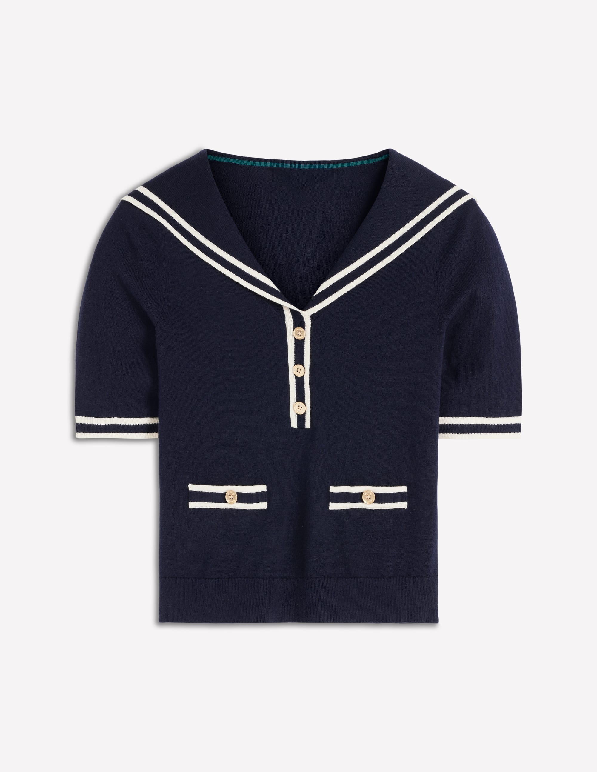 Pullover mit Matrosenkragen-Marineblau - Image 7