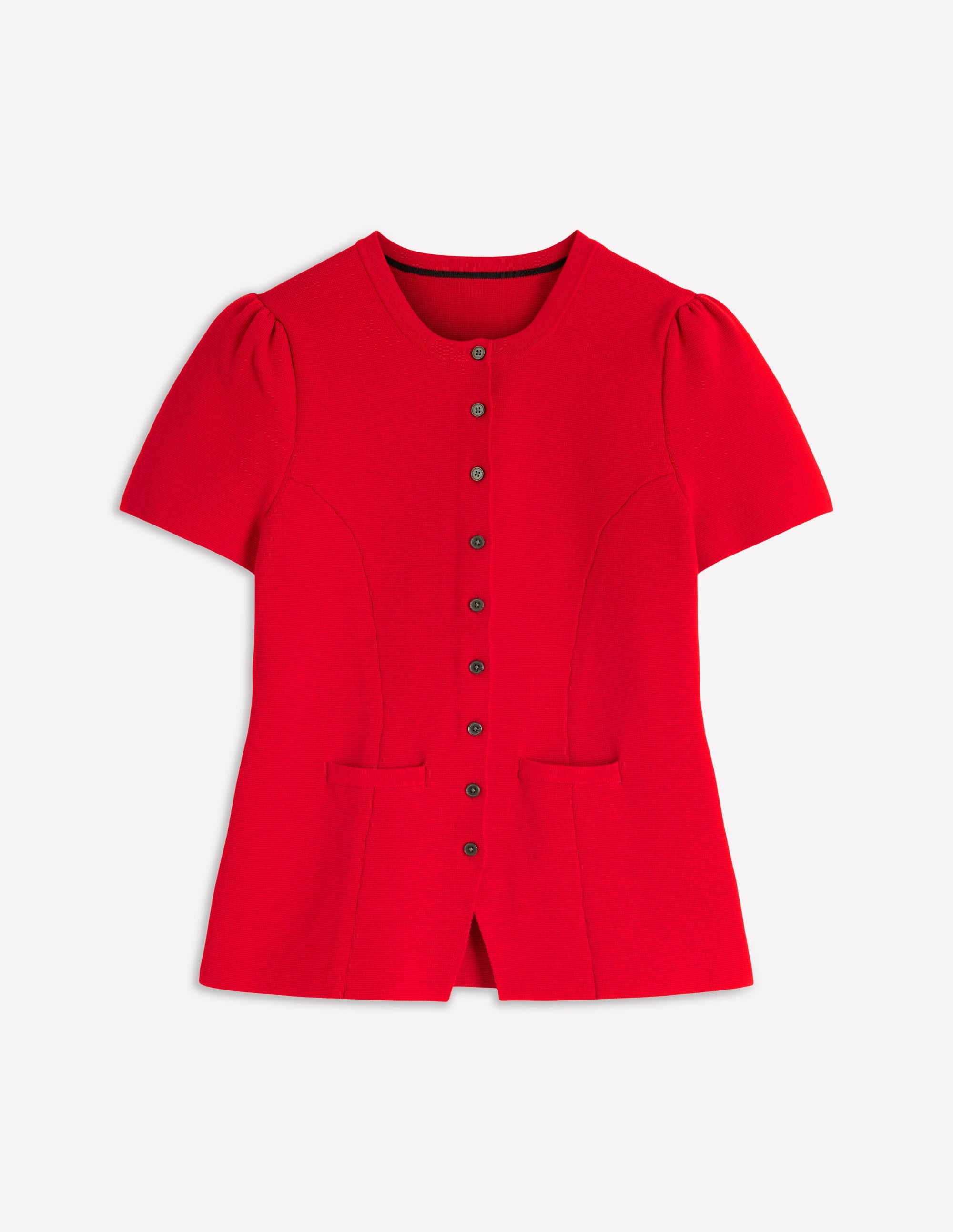 Kurzärmlige Strickjacke-ROT - Image 6