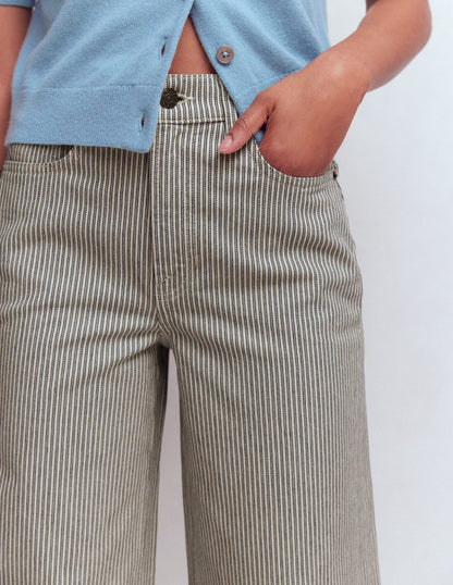 Jean large taille haute-Rayé bleu-2