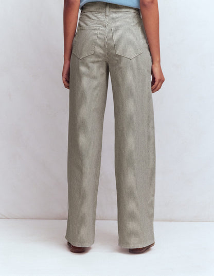 Jean large taille haute-Rayé bleu-3