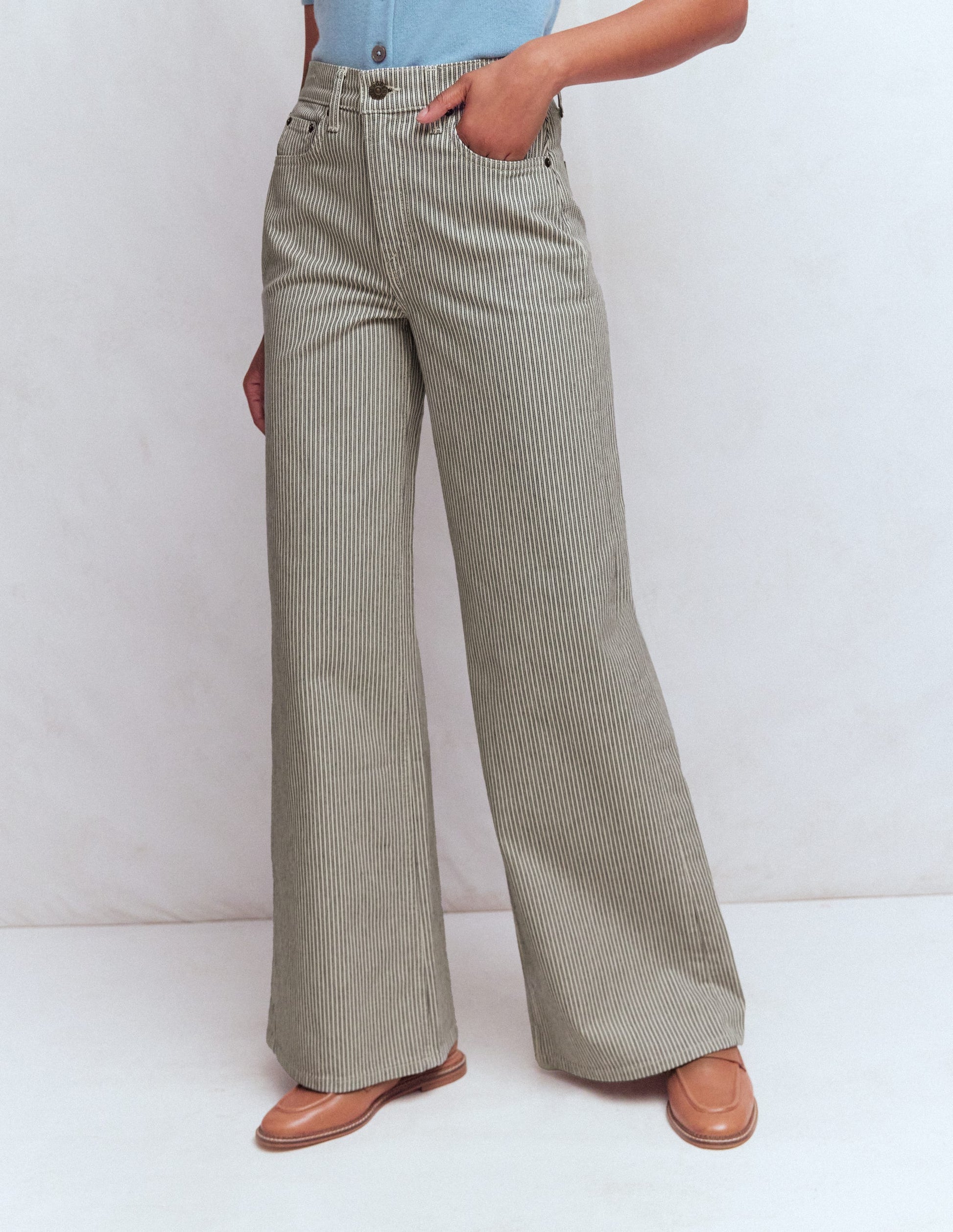 Jean large taille haute-Rayé bleu-4