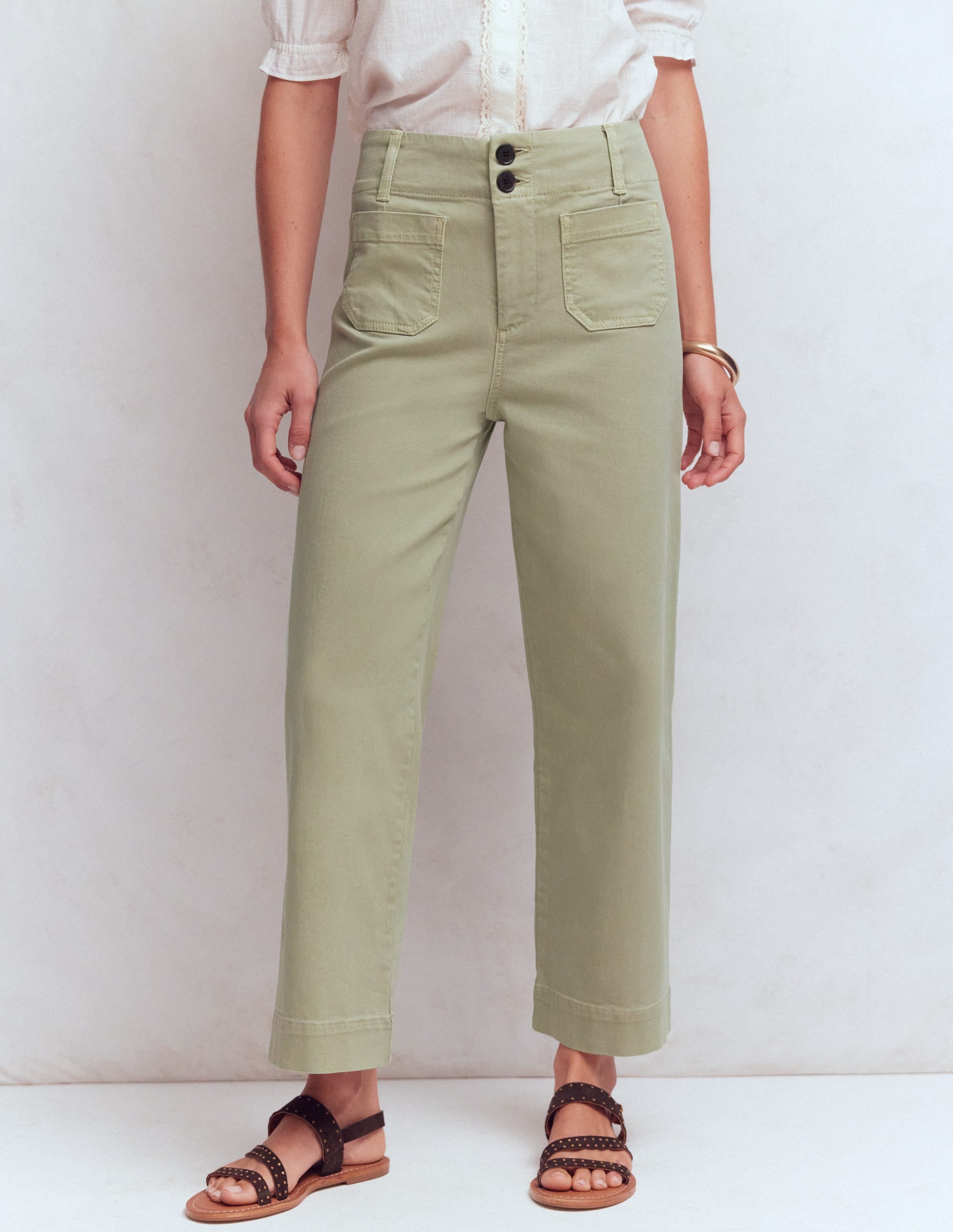 Primrose Verkürzte Jeans-Sanftes Grün - Image 4