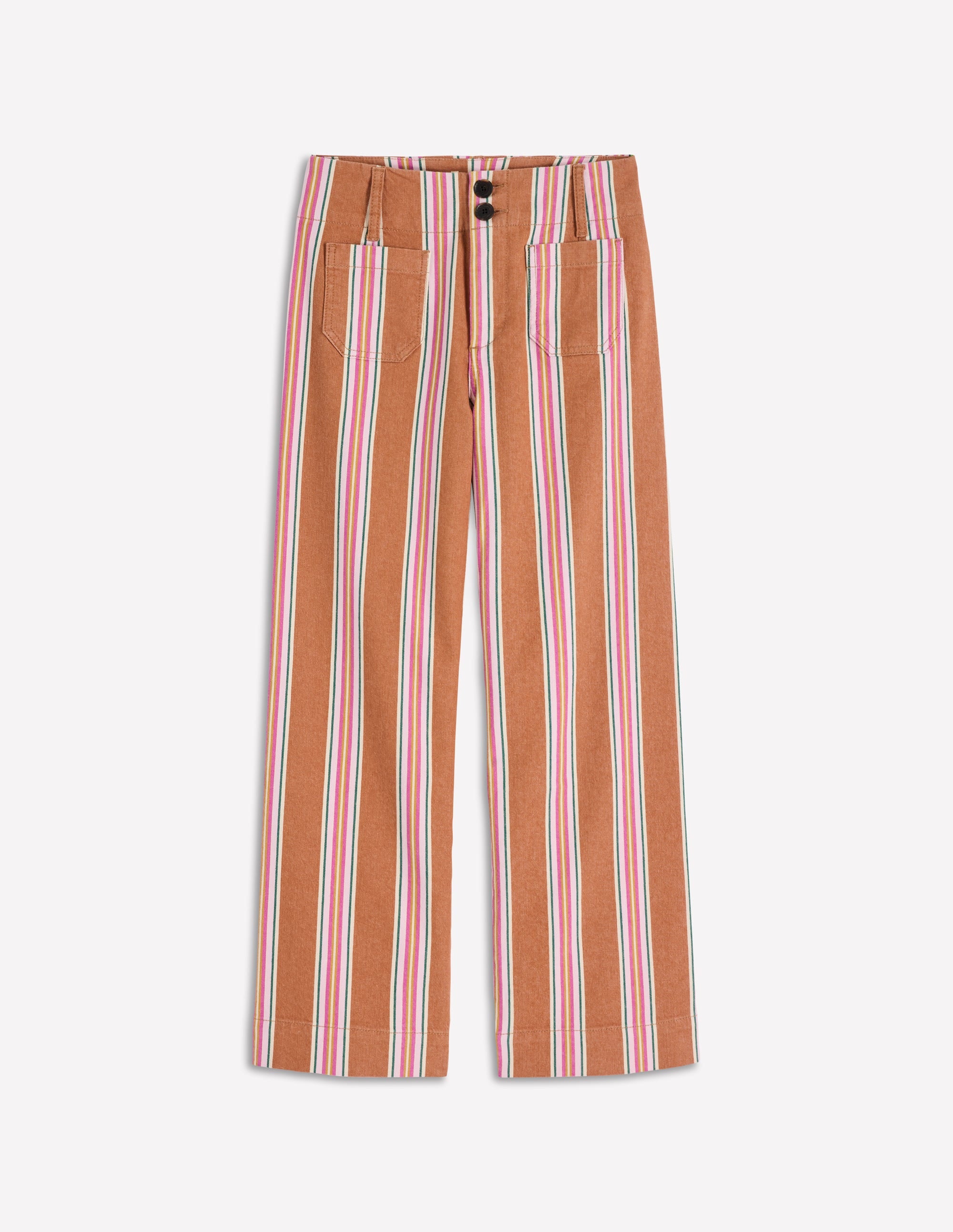 Jean court Primrose-Cognac, rayé rose - Image 5