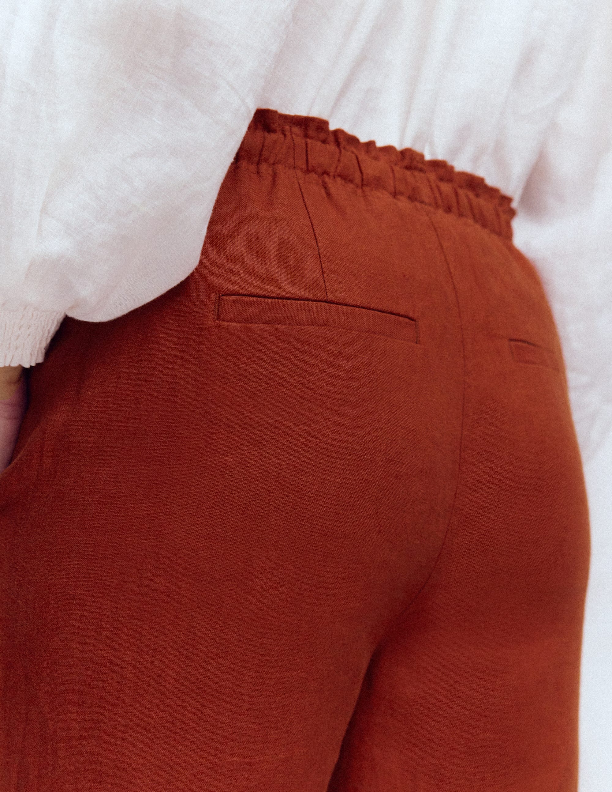 Islington Leinenhose-Braun-Orange - Image 2
