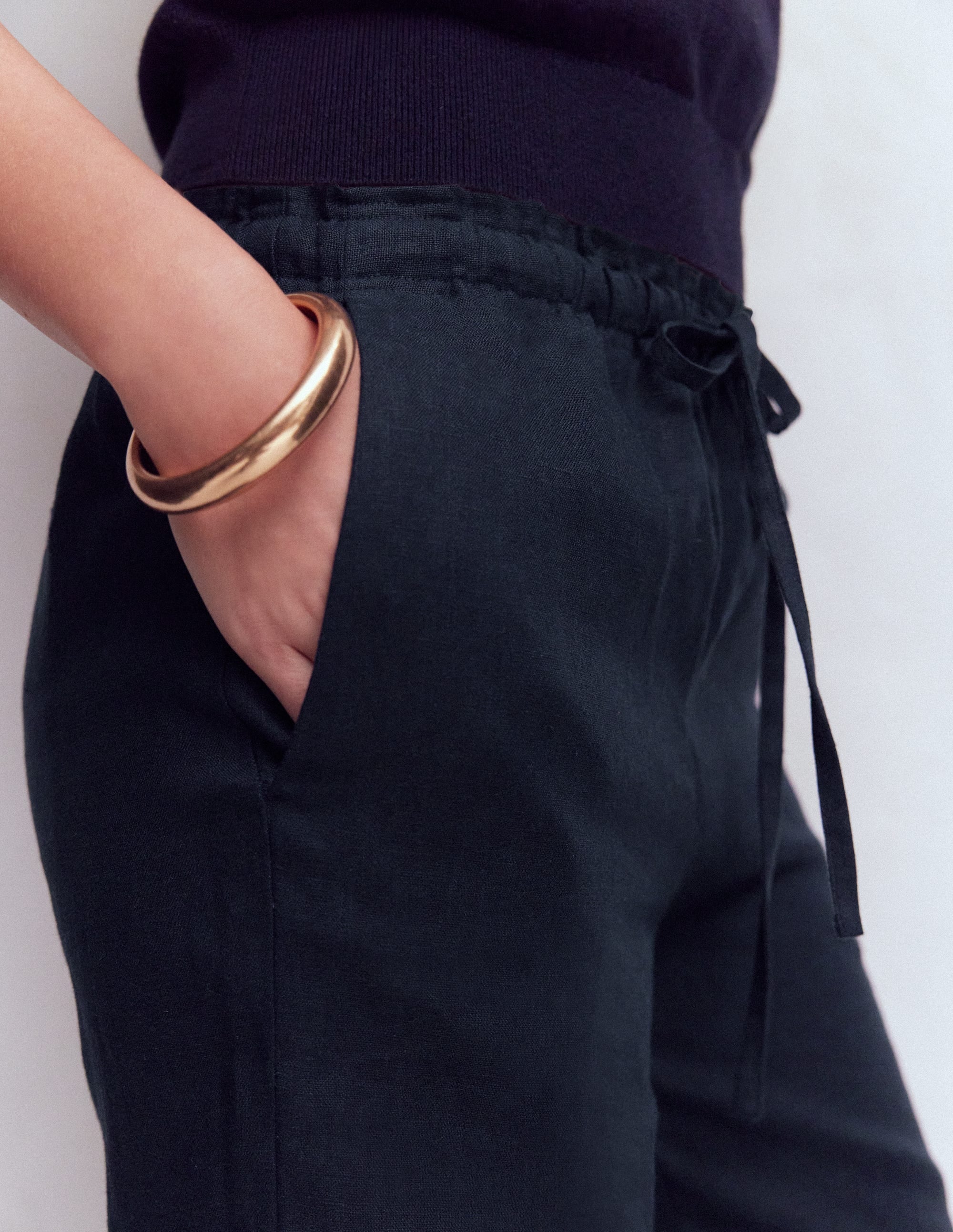 Pantalon Islington en lin-Bleu marine - Image 2