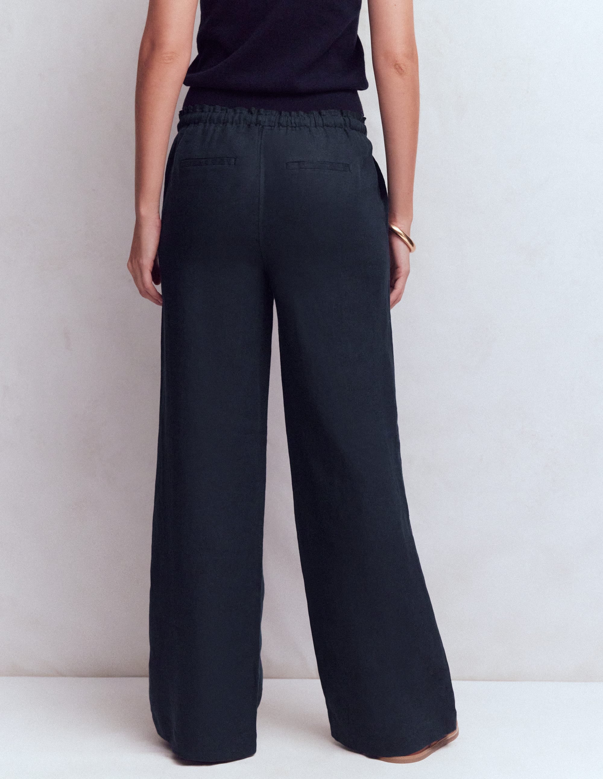 Pantalon Islington en lin-Bleu marine - Image 3