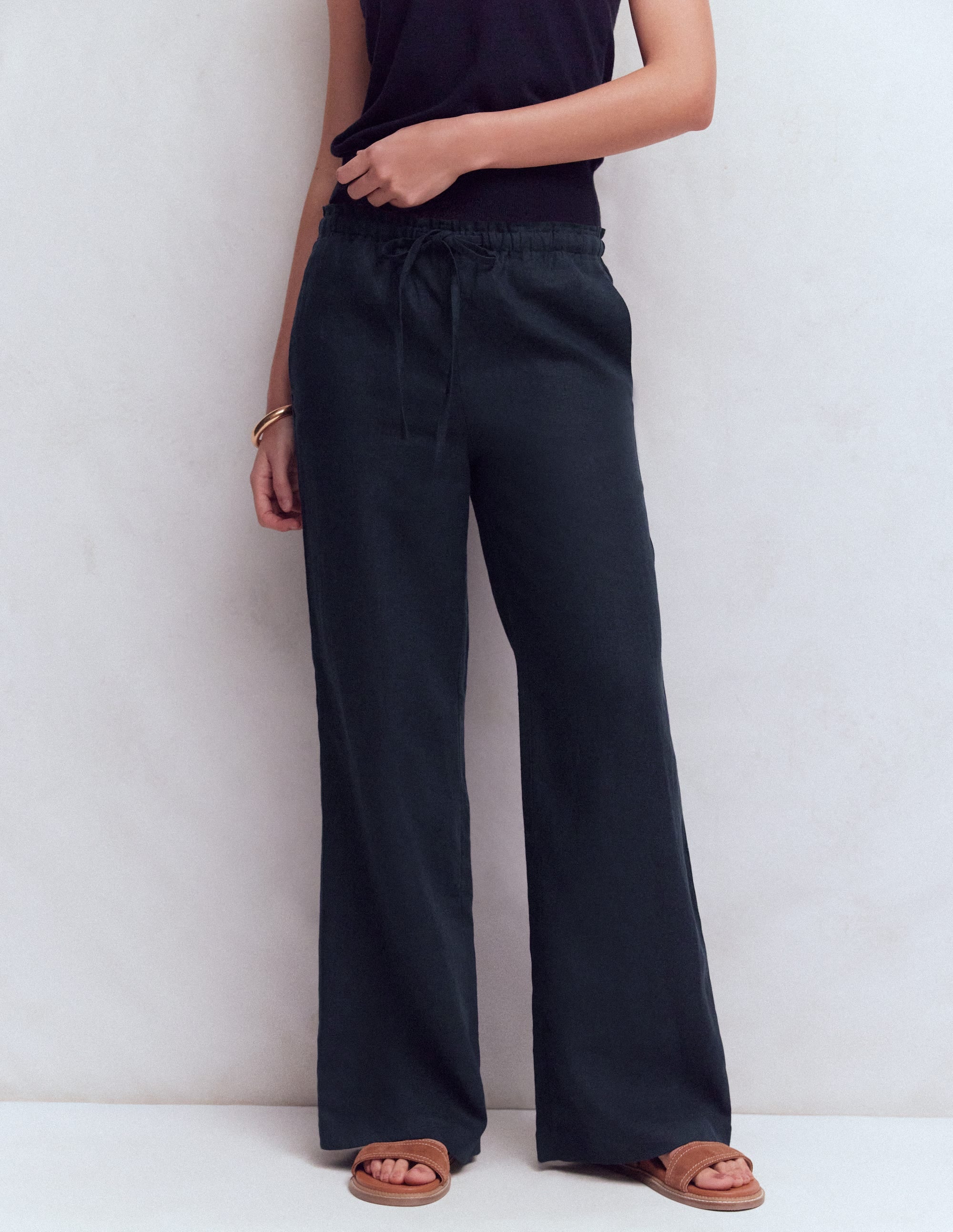 Pantalon Islington en lin-Bleu marine - Image 4