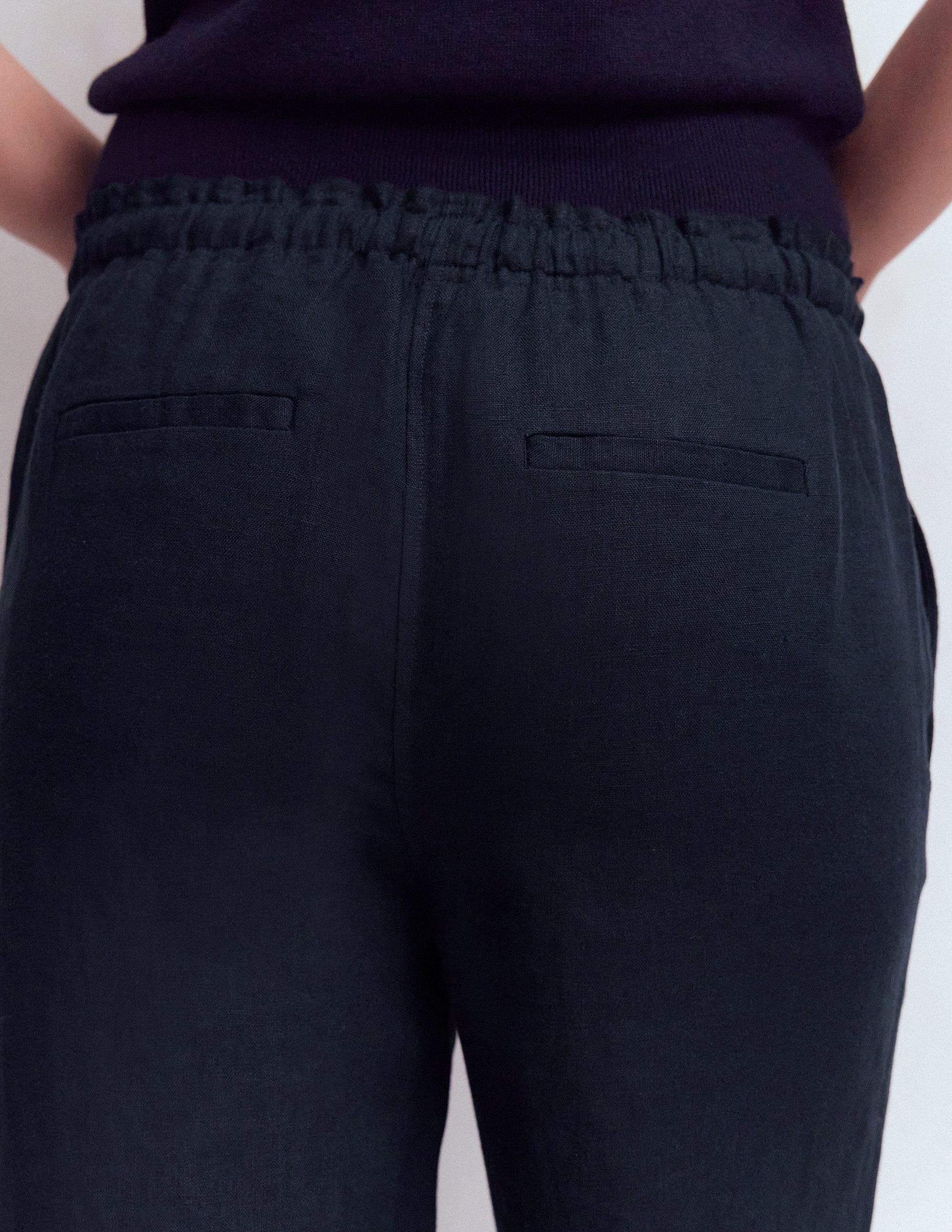 Pantalon Islington en lin-Bleu marine - Image 5