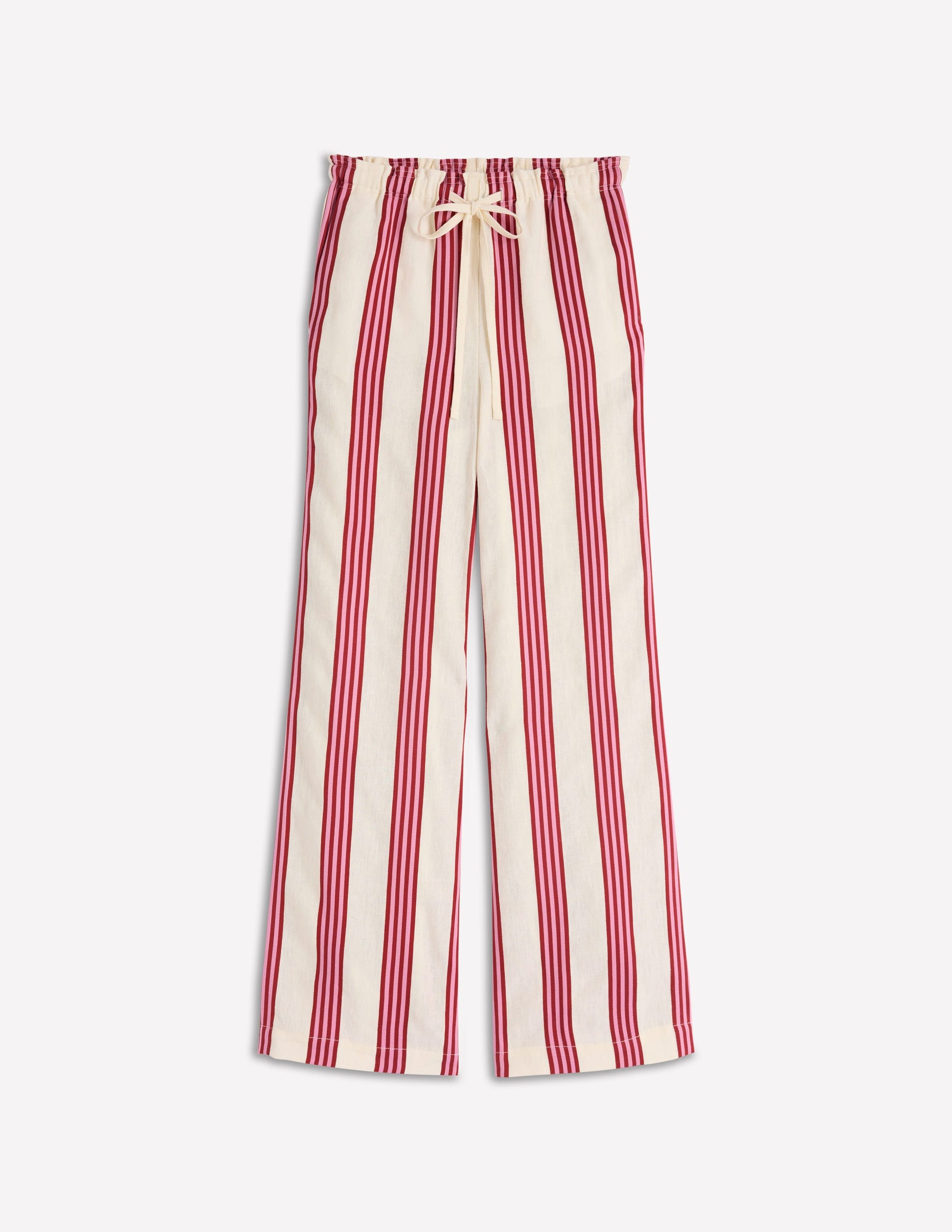Islington Linen Trousers-Ivory, Brown & Pink Stripe-8