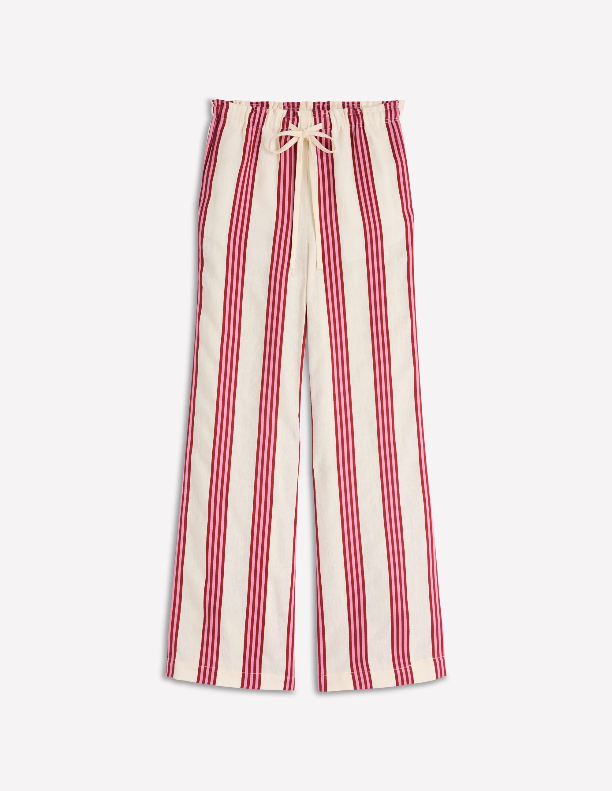 Islington Leinenhose-Naturweiß, Braun und Rosa Streifen - Image 7