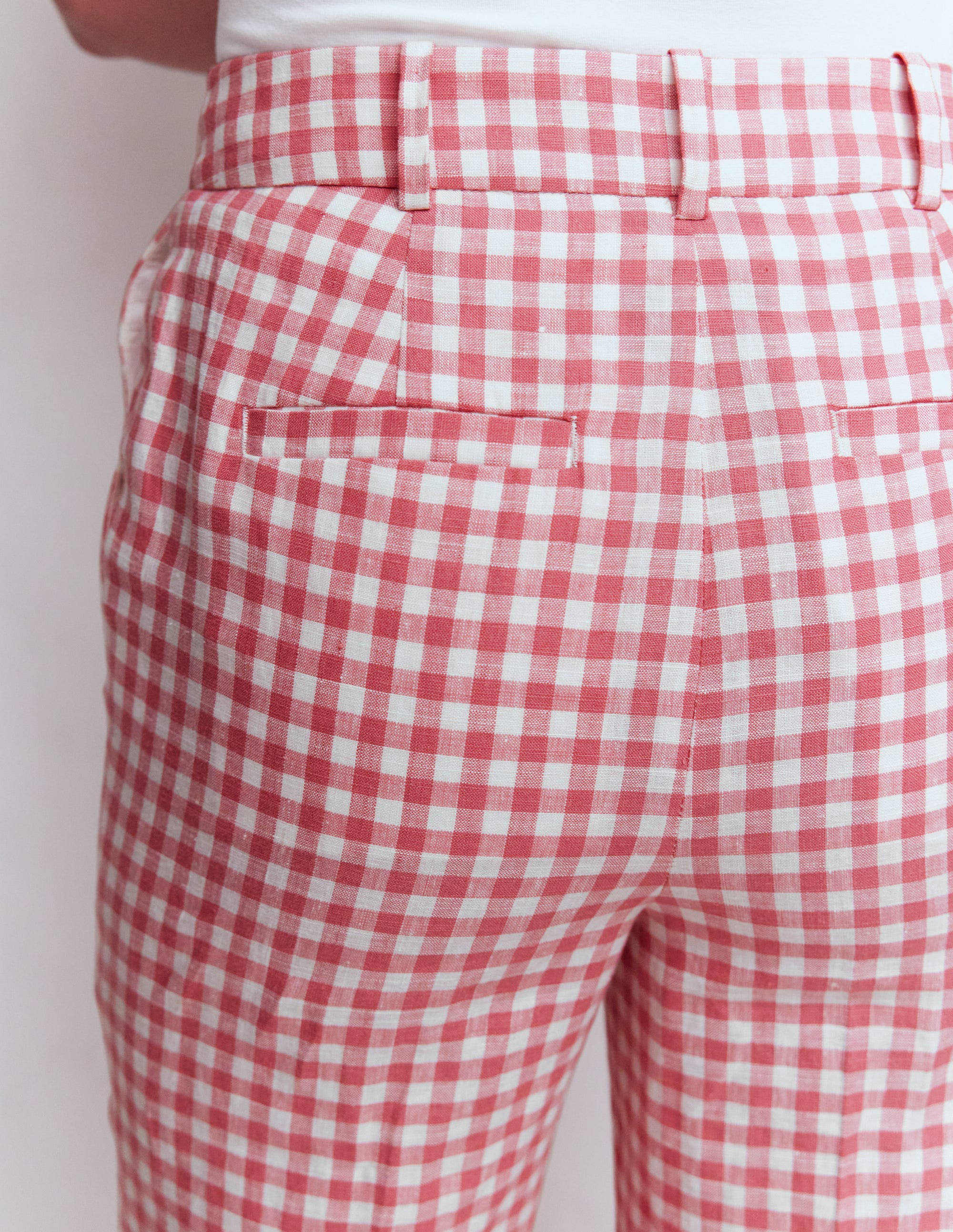 Canonbury 7/8-Leinenhose-Vintage-Rosa Vichykaro - Image 4