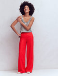 Pantalon Belgravia en lin-Cerise vif