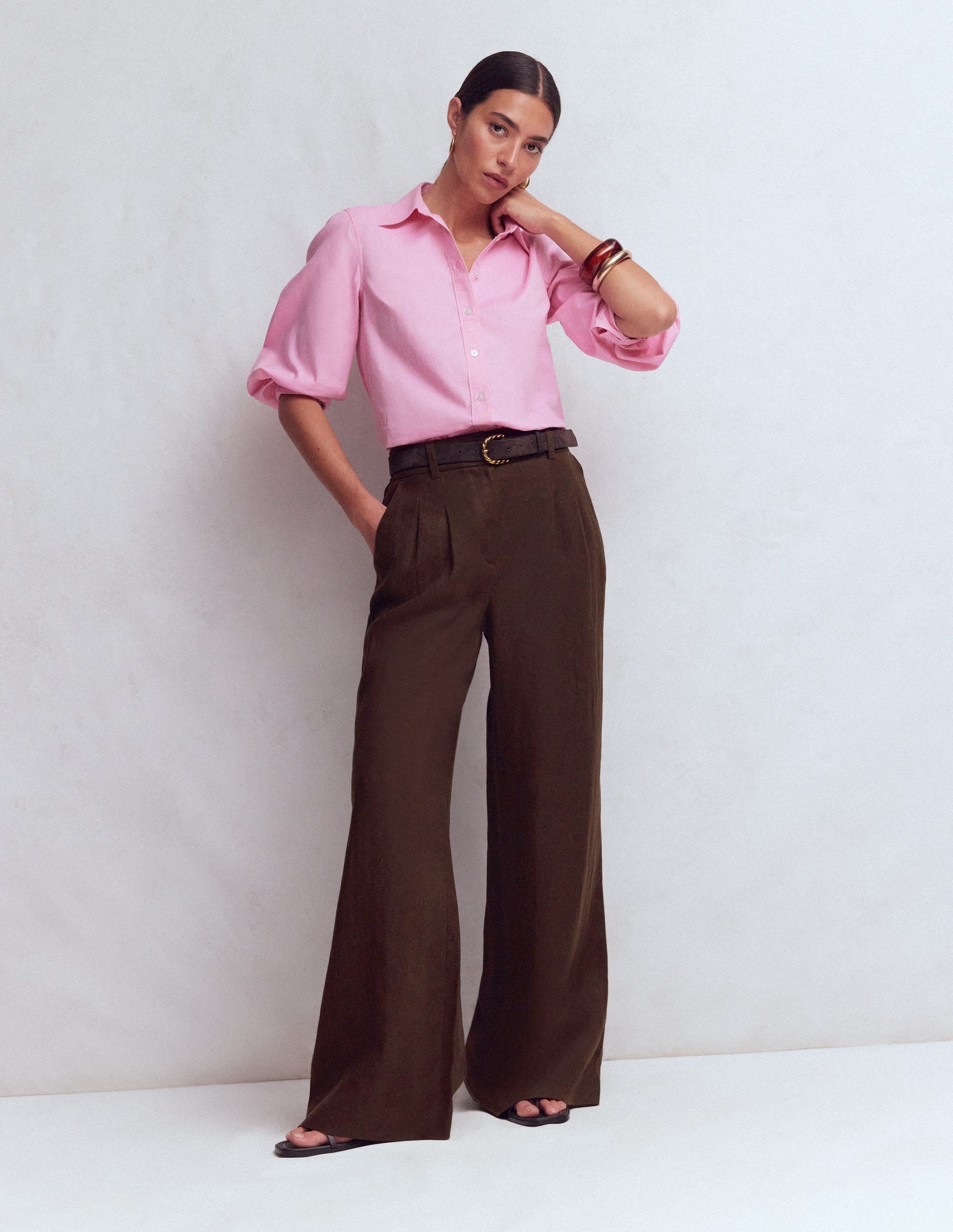 Kensington Leinenhose-Bitterschokolade - Image 1