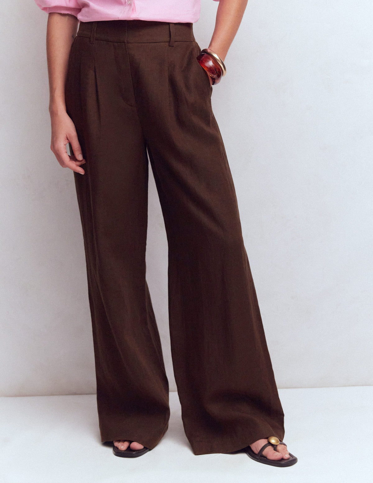 Kensington Leinenhose-Bitterschokolade - Image 3