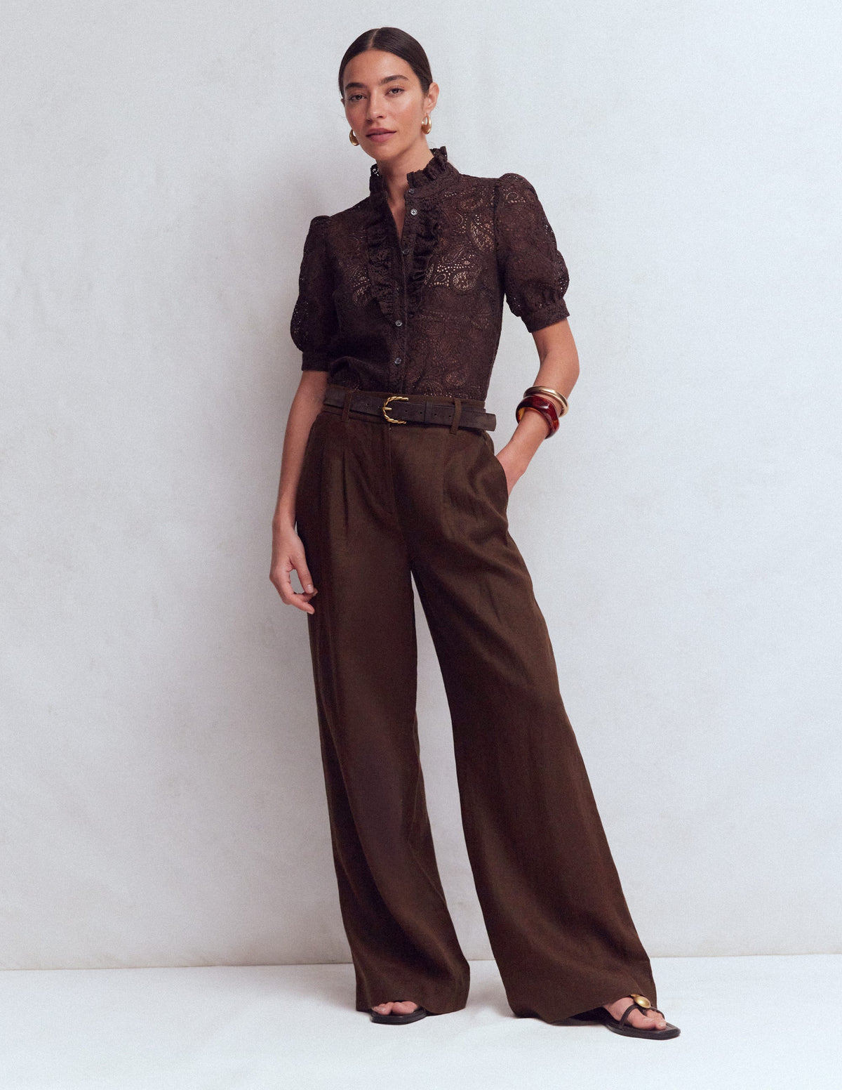 Kensington Leinenhose-Bitterschokolade - Image 5