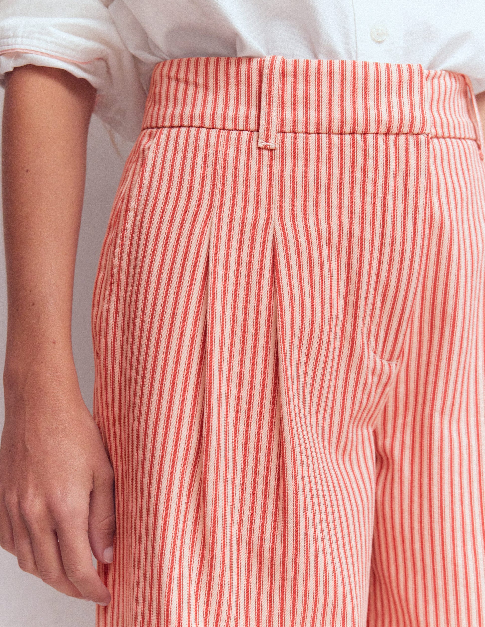 Kensington Hose mit weitem Bein-Rot, Feine Streifen-2